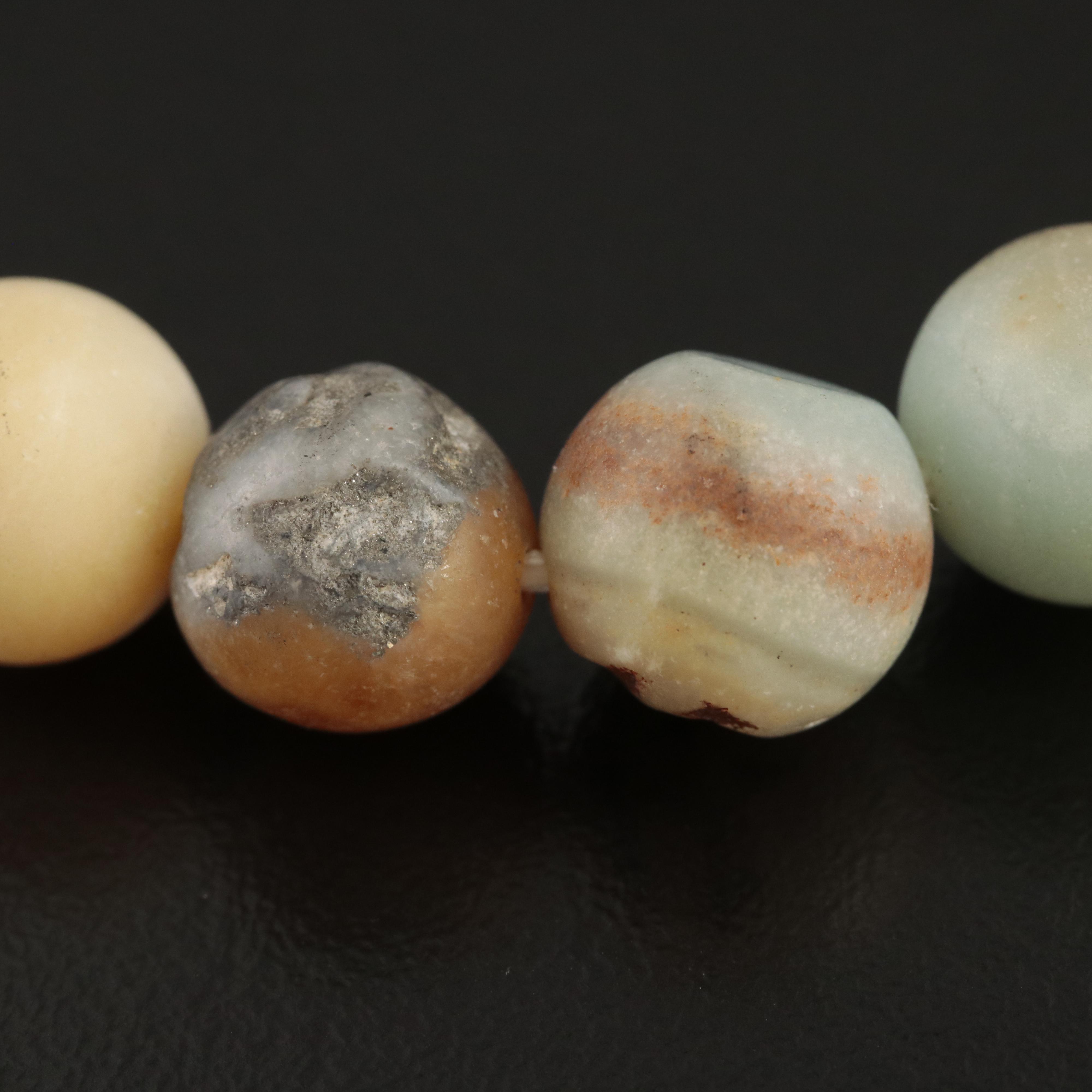 Jasper, Agate and Sterling Bead Bracelet