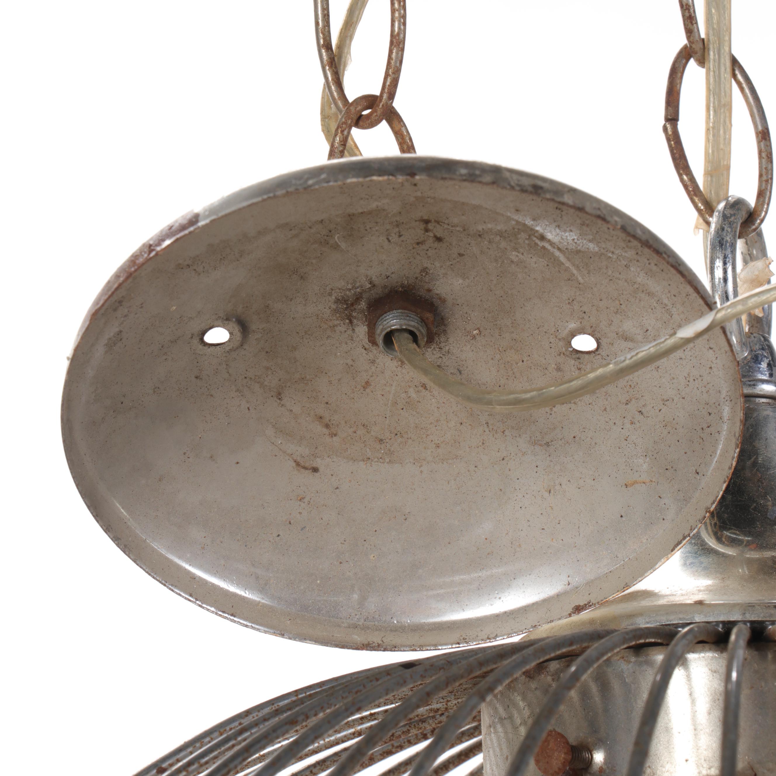 Mid Century Modern Metal Cage Pendant Light