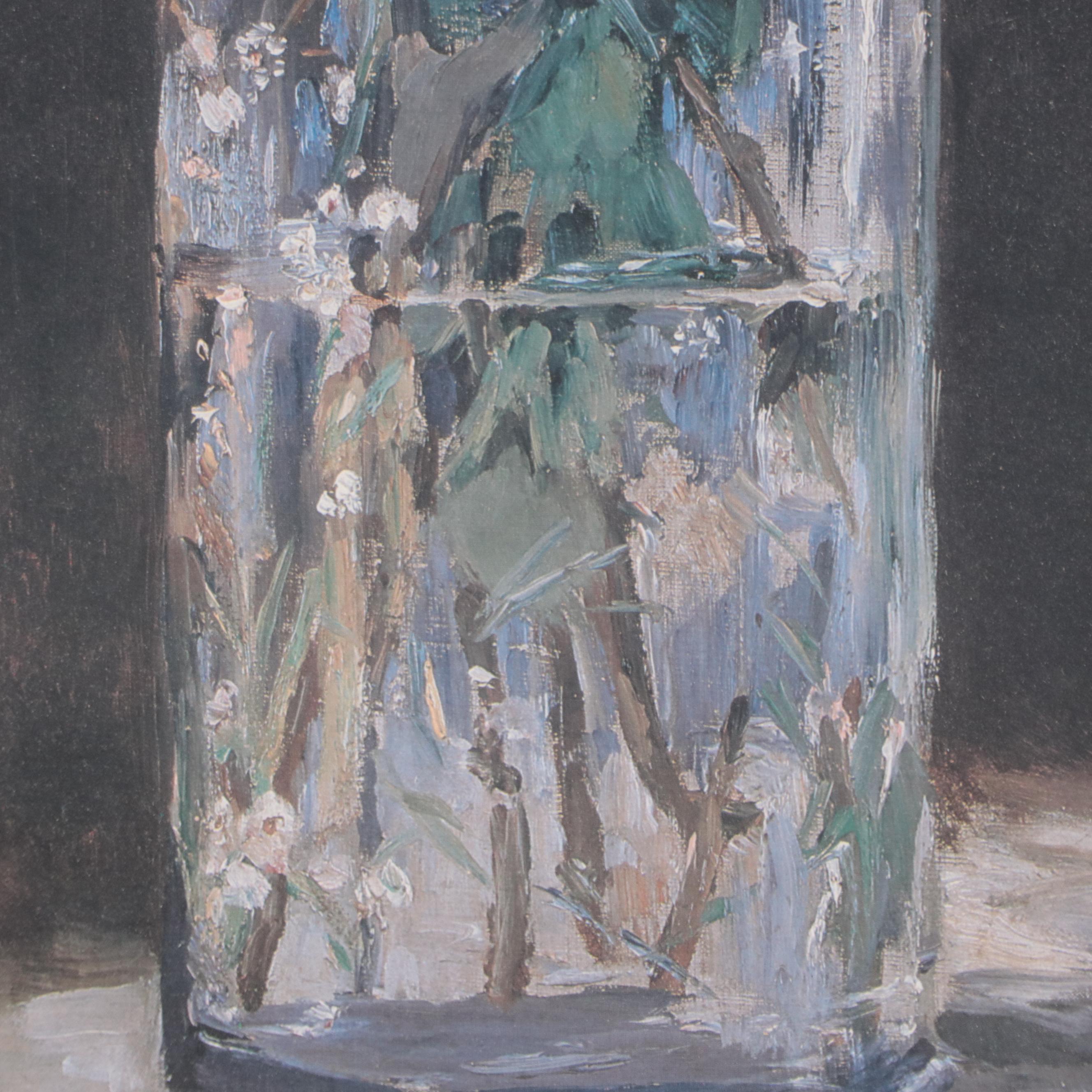 Still Life Offset Lithograph After Édouard Manet "White Lilacs in a Glass Vase"