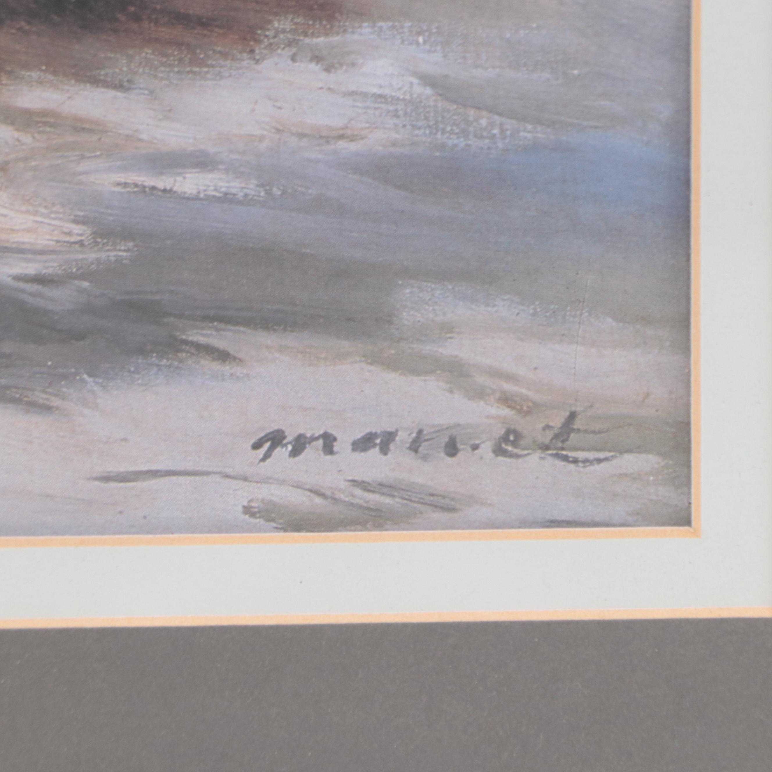 Still Life Offset Lithograph After Édouard Manet "White Lilacs in a Glass Vase"