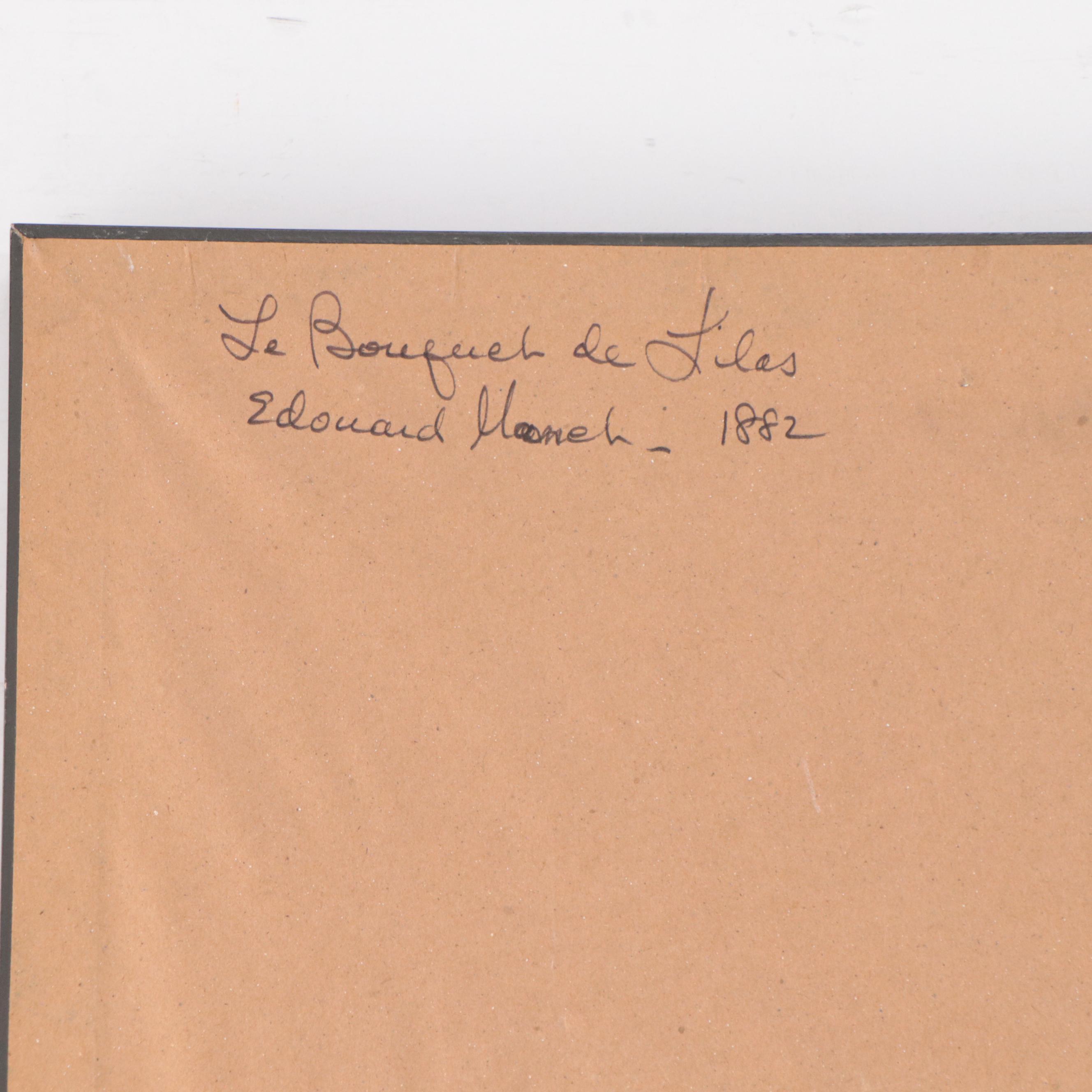 Still Life Offset Lithograph After Édouard Manet "White Lilacs in a Glass Vase"