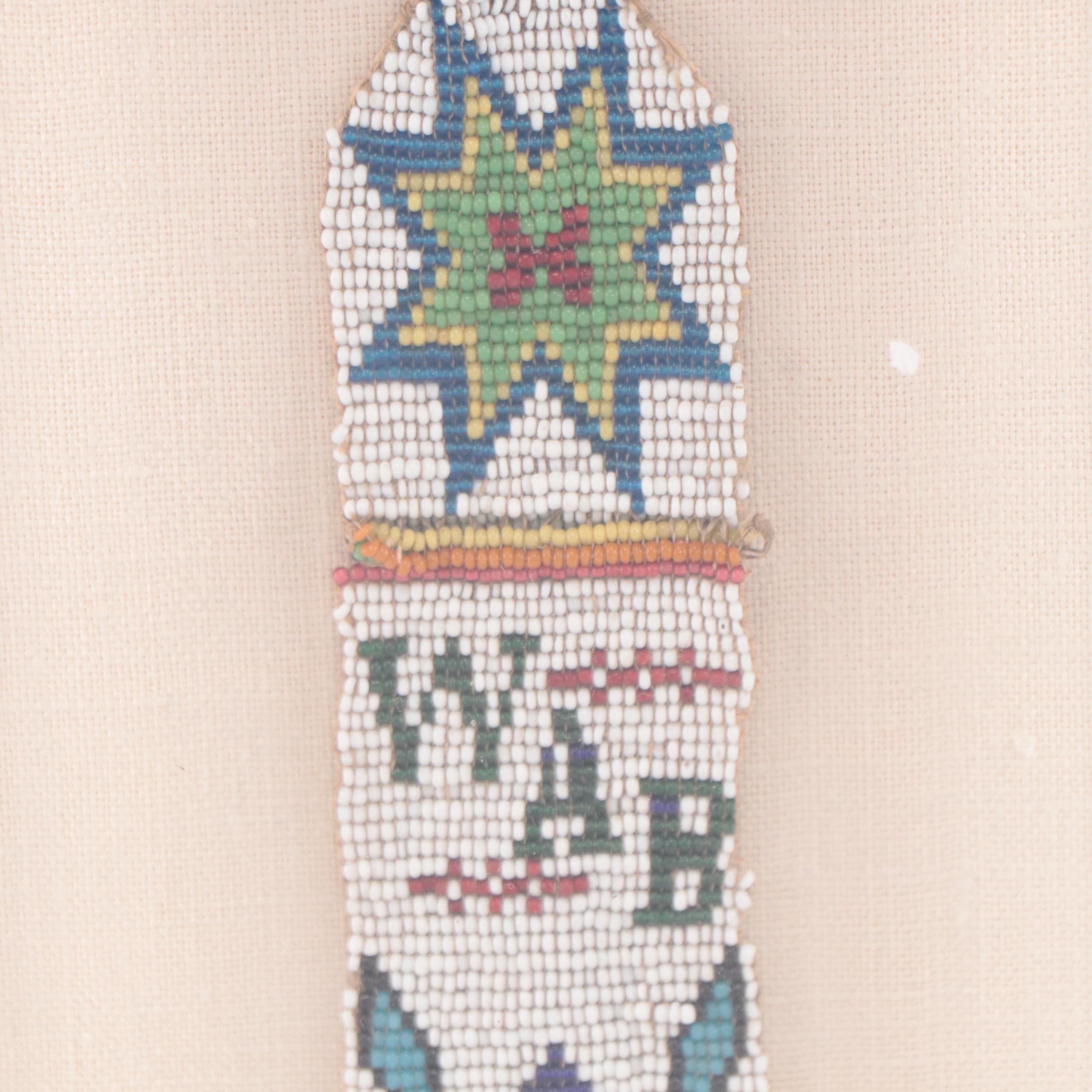 Native American Plains Beadwork Sample in Frame