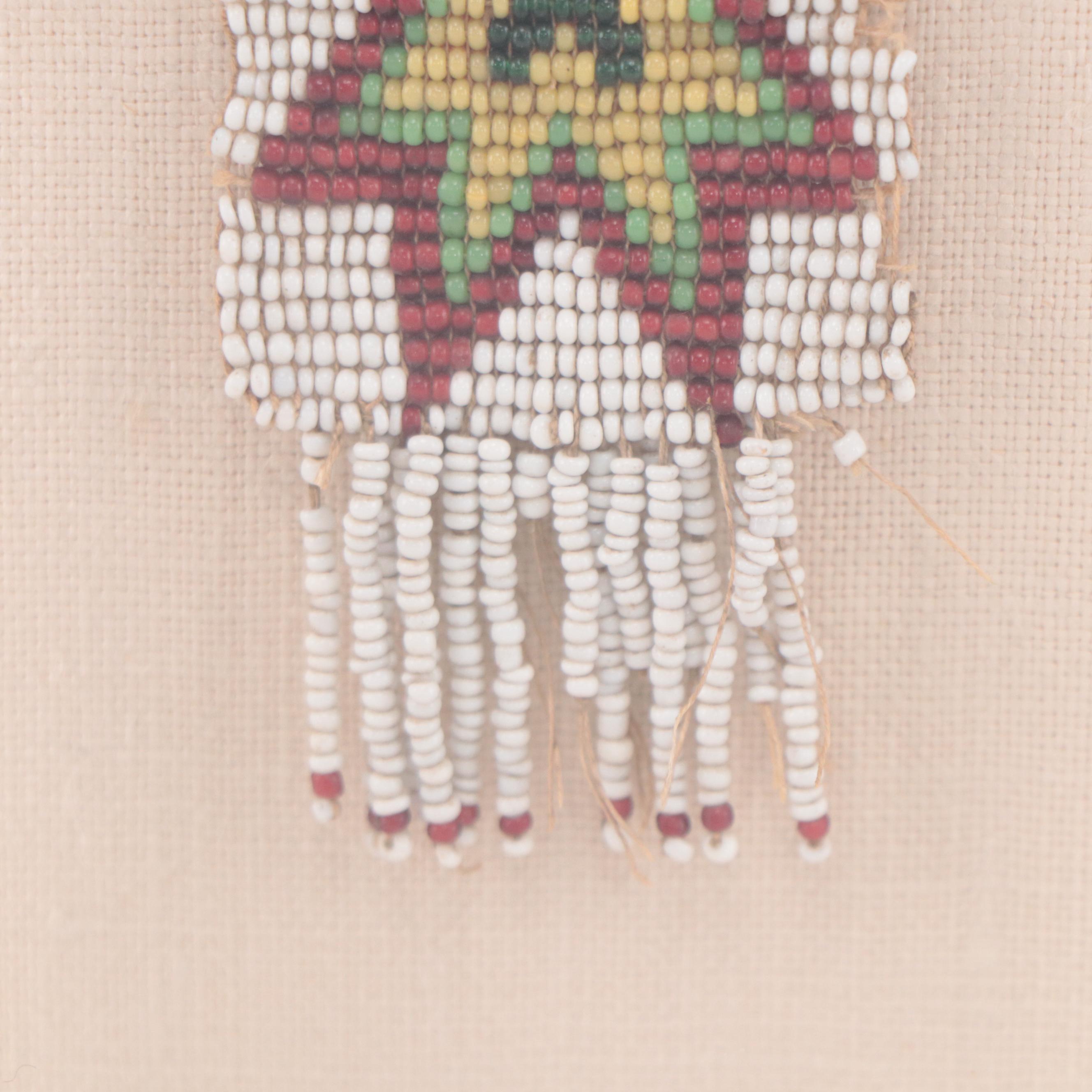 Native American Plains Beadwork Sample in Frame