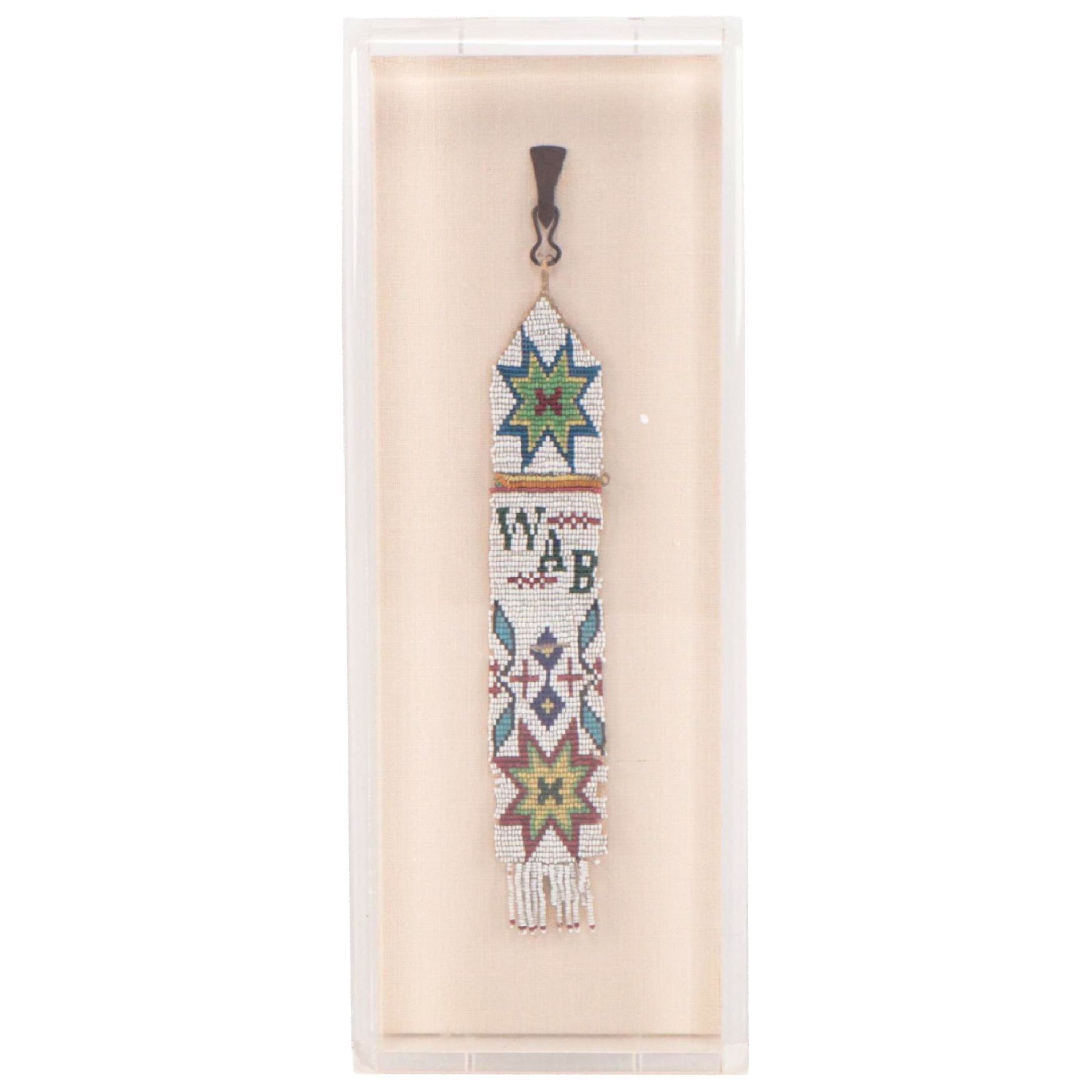 Native American Plains Beadwork Sample in Frame