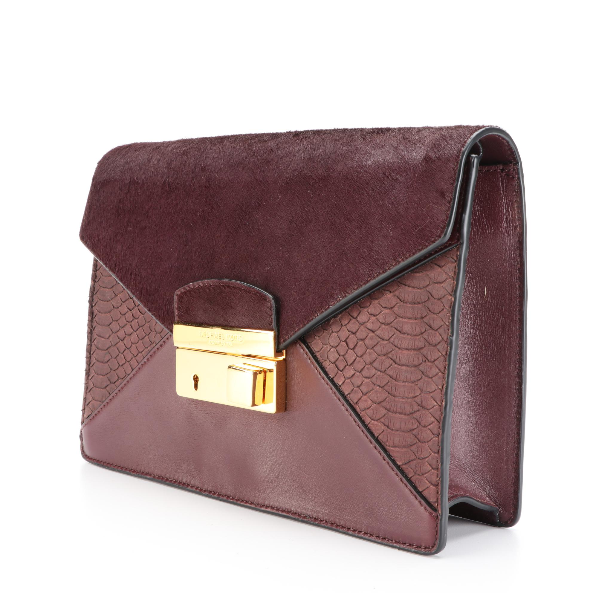 Michael Kors Collection Leather, Calf Hair, and Snakeskin Shoulder Bag, NWT