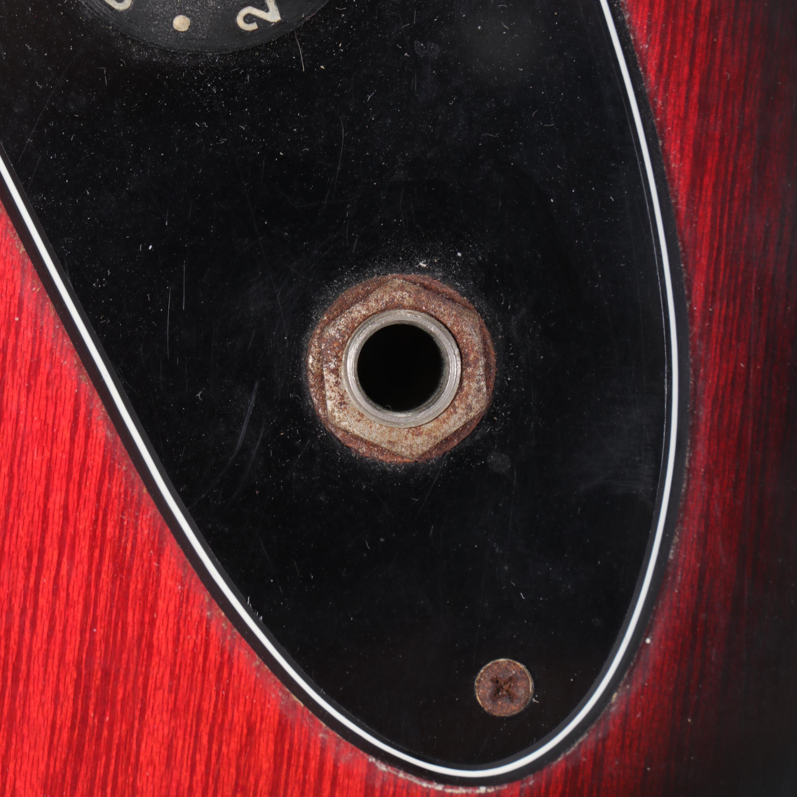 Six-String Red and Black Electric Guitar