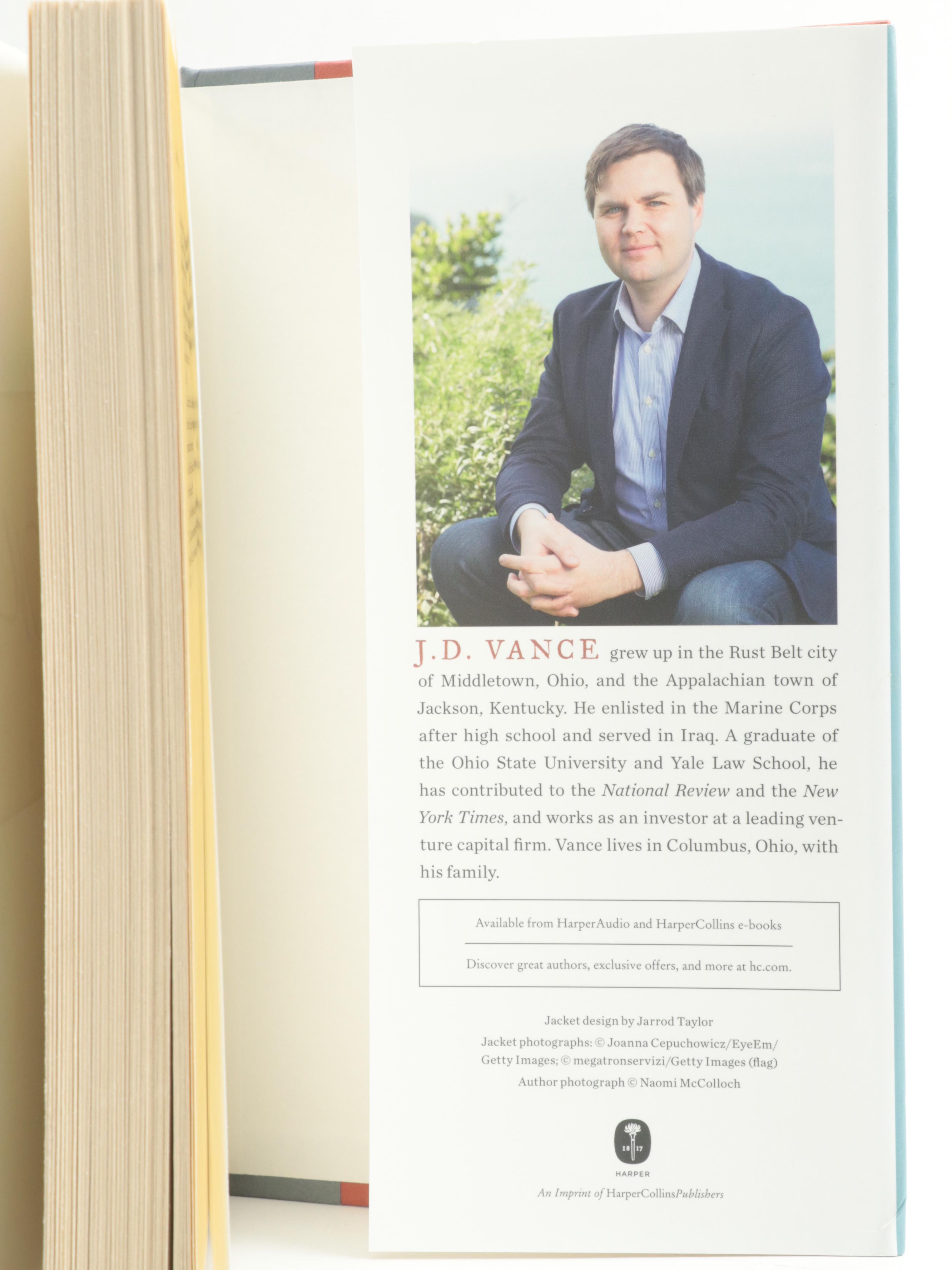 Signed First Edition "Hillbilly Elegy" by J. D. Vance and More