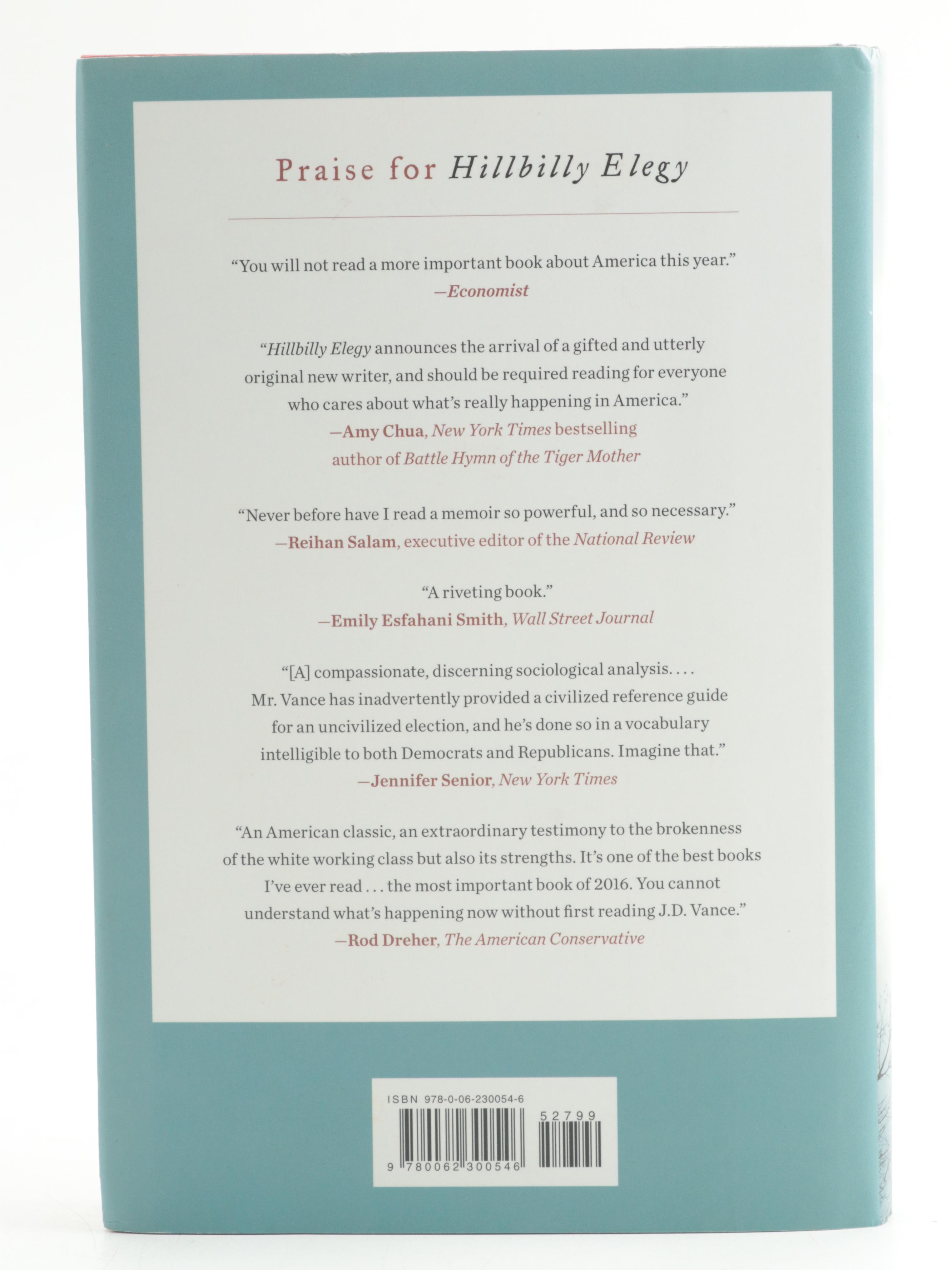 Signed First Edition "Hillbilly Elegy" by J. D. Vance and More