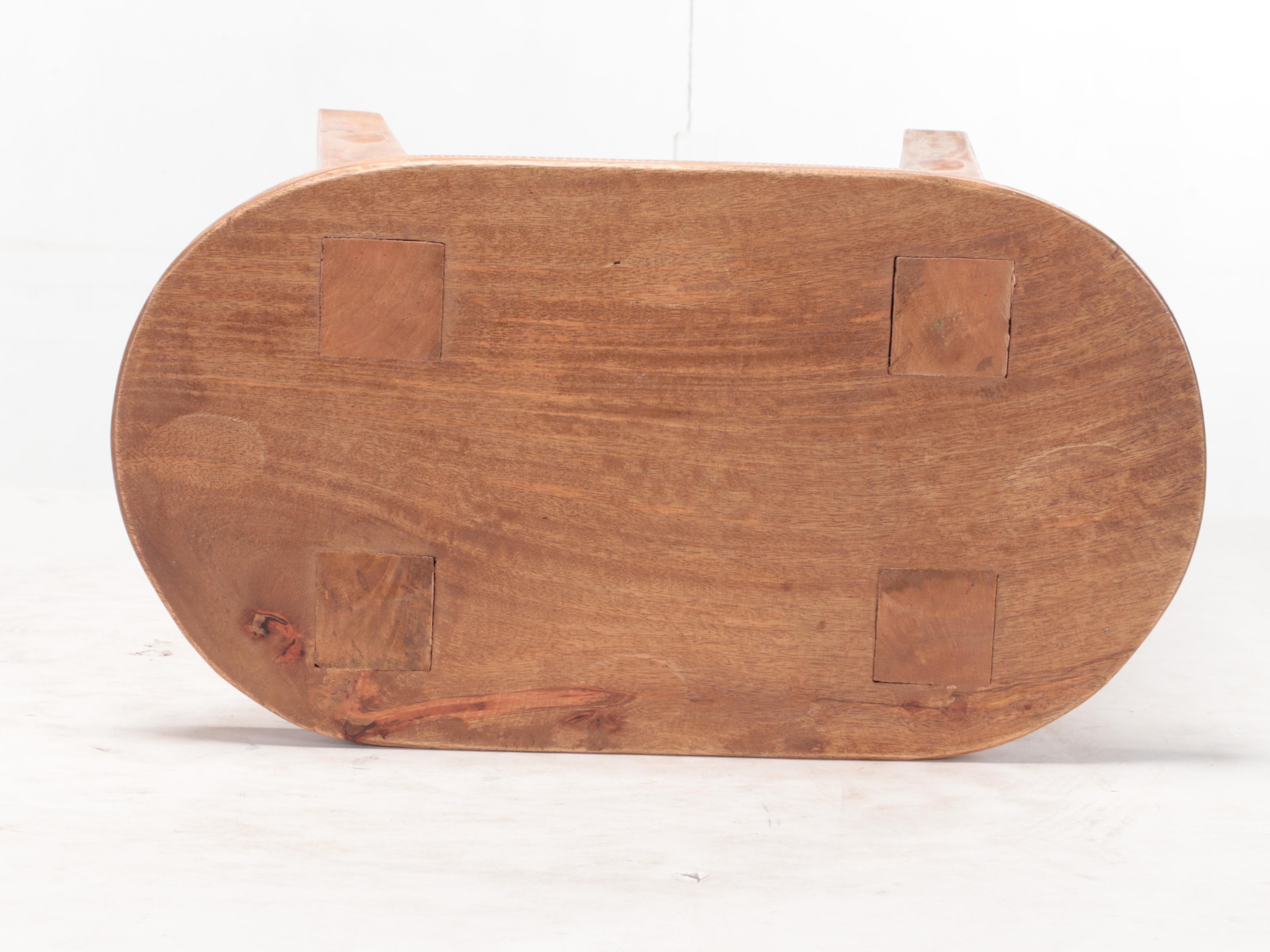 Threshold Woodland Carved Wood Tall Accent Table