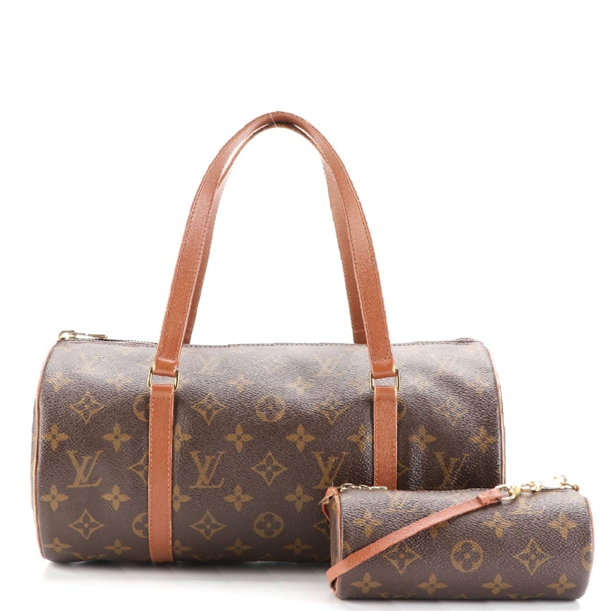 Louis Vuitton Papillon 30 and Zip Pochette in Monogram Canvas/Brown Leather