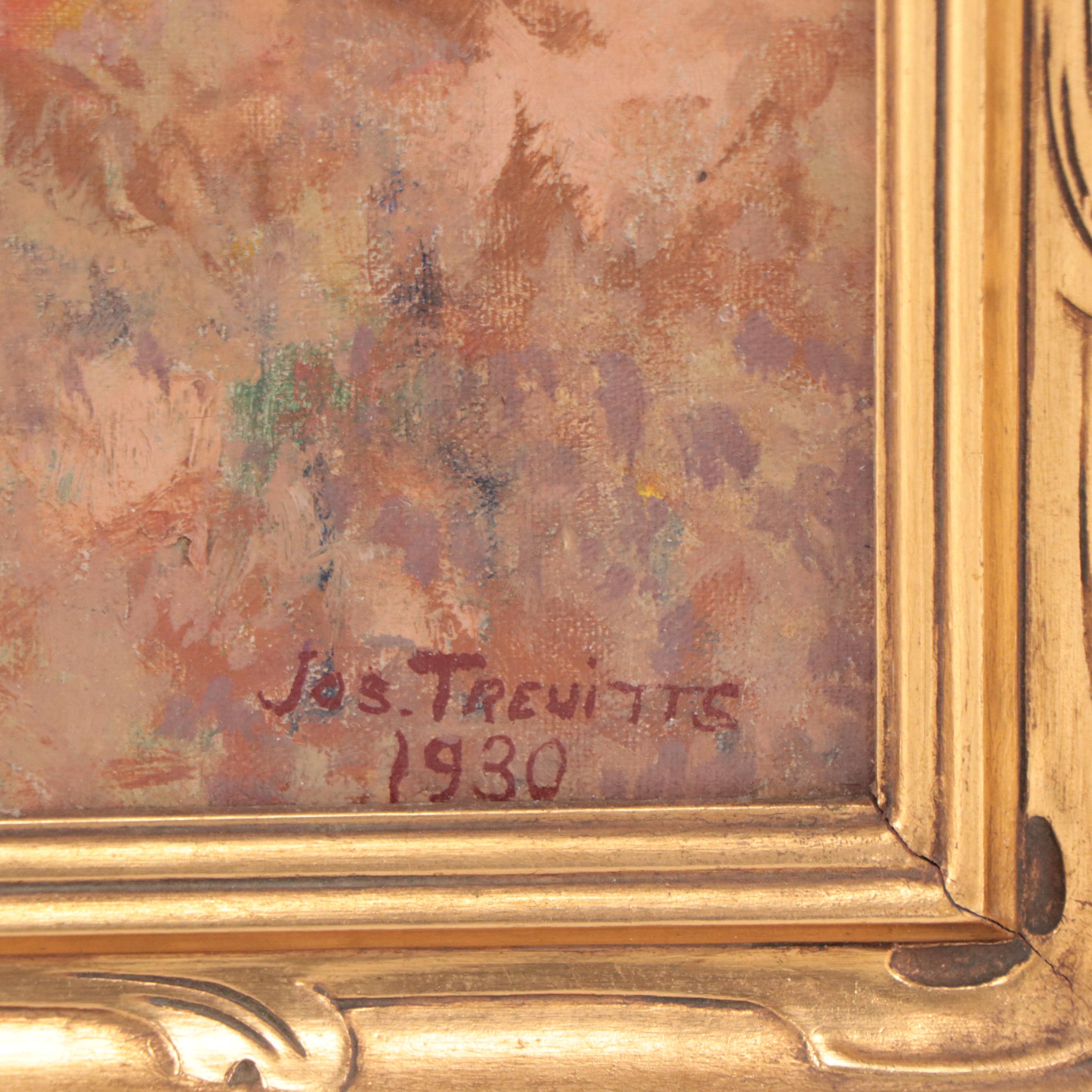 Joseph Trevitts Autumnal Landscape Oil Painting, 1930