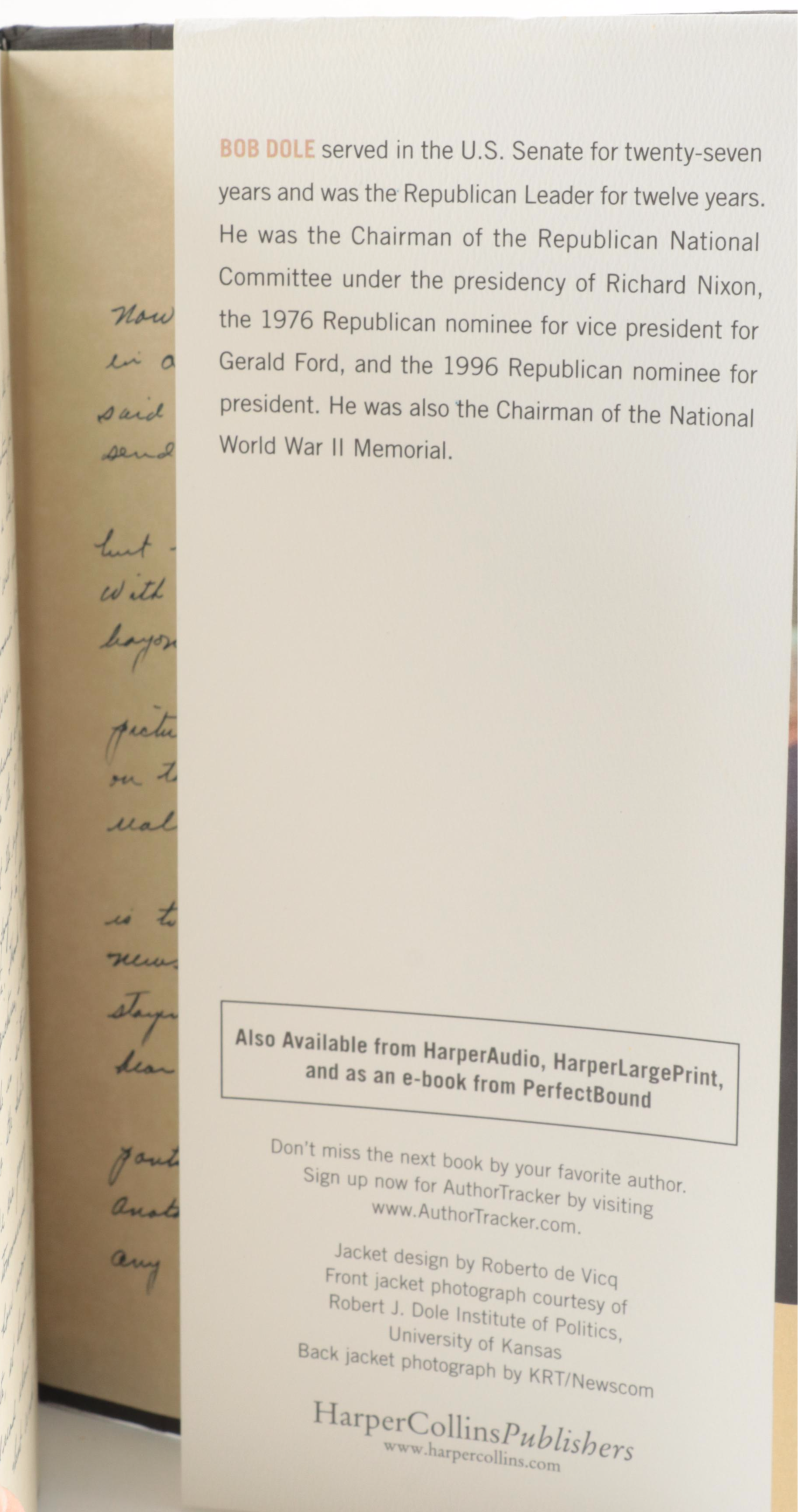 Signed First Edition "One Soldier's Story" by Bob Dole, 2005