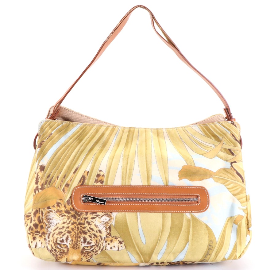 Salvatore Ferragamo Jungle Print Shoulder Bag