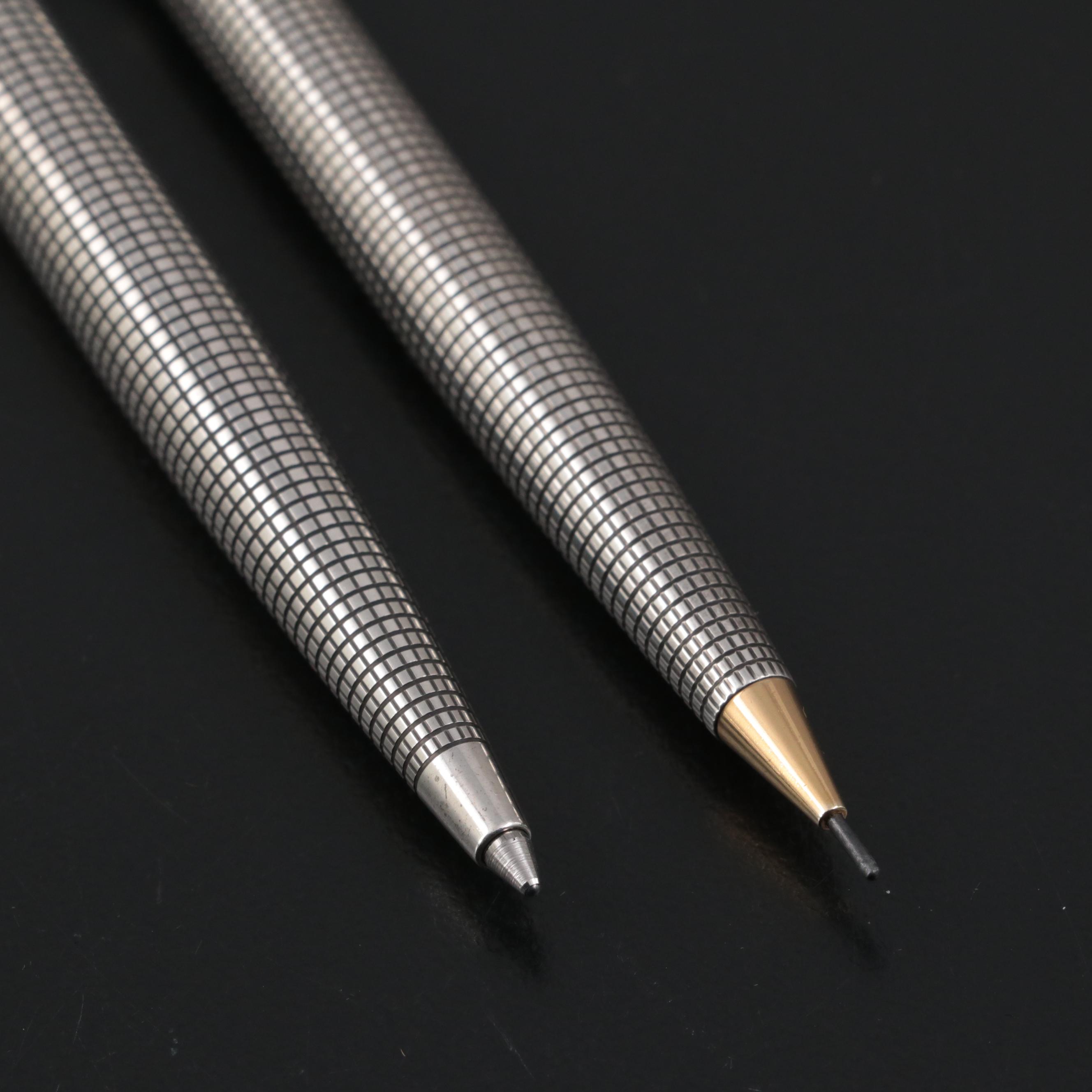 Parker 75 Cicelé Sterling Silver Ballpoint Pen and Pencil Set, Late 20th Century