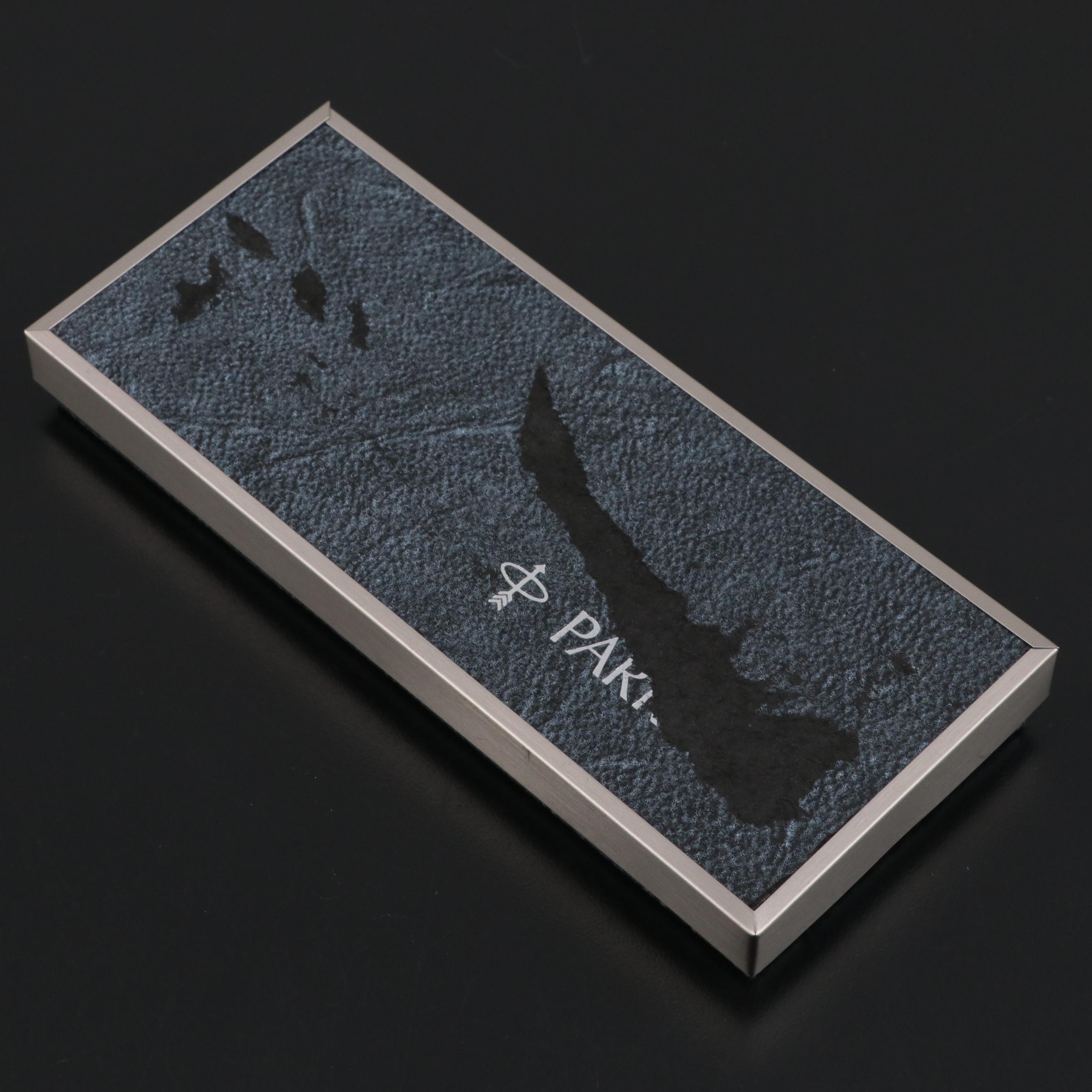 Parker 75 Cicelé Sterling Silver Ballpoint Pen and Pencil Set, Late 20th Century