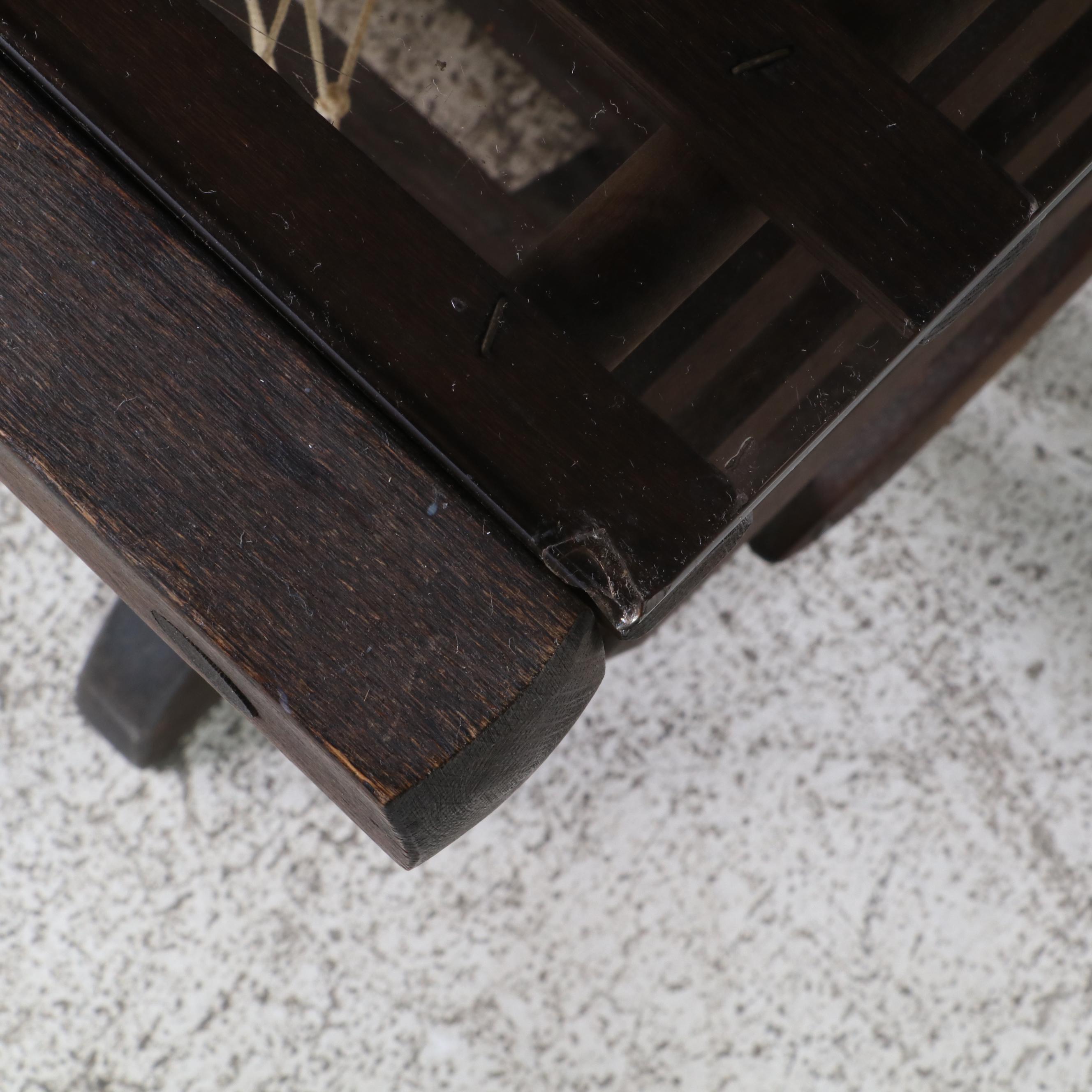 "Lobster Trap" Coffee Table with Tinted Glass Top