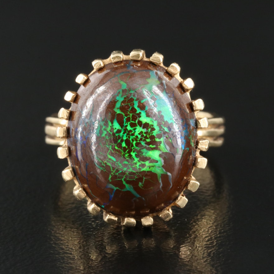 14K Boulder Opal Ring