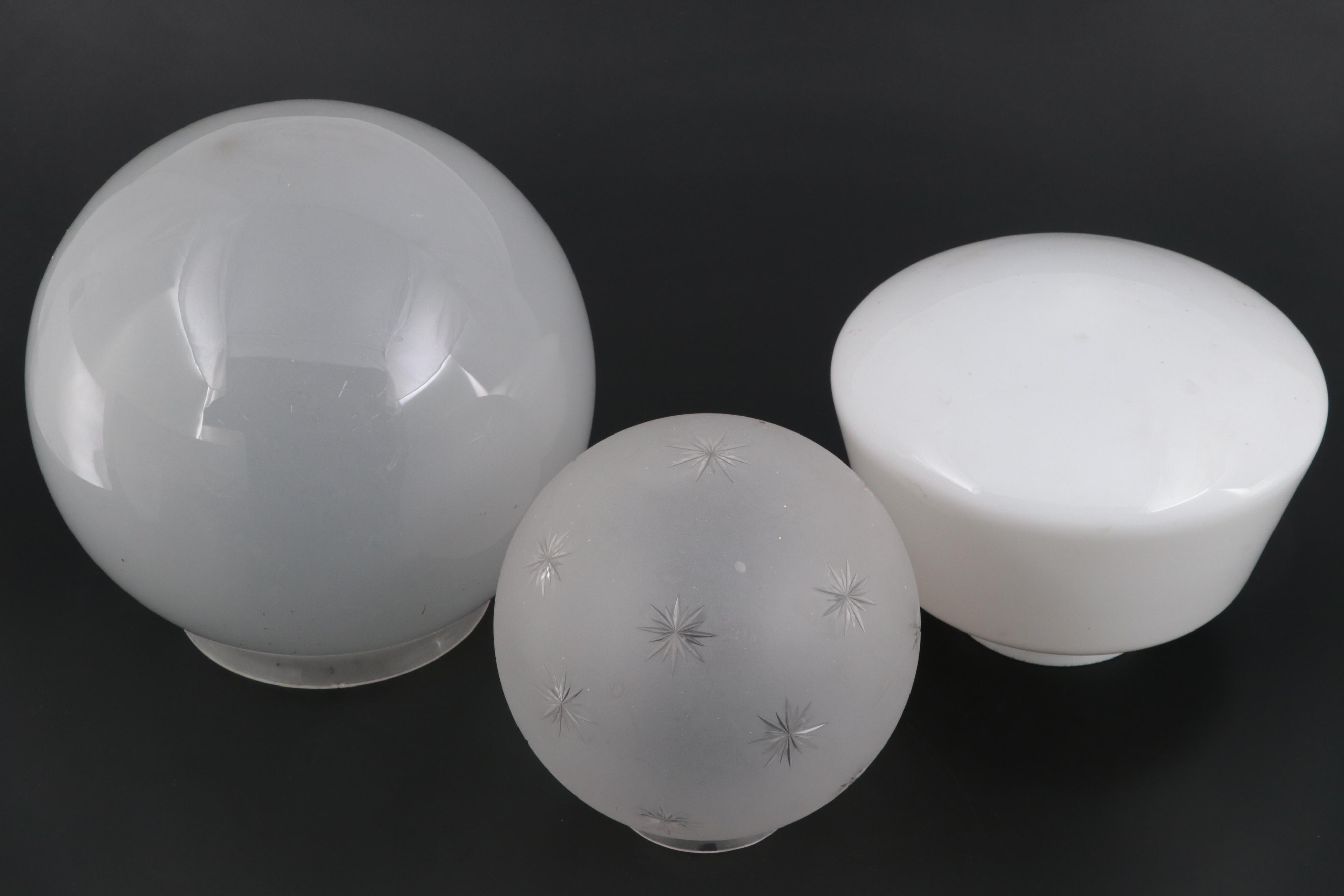 Frosted, Opaque and Clear Glass Fitted Shades and Globe Shades