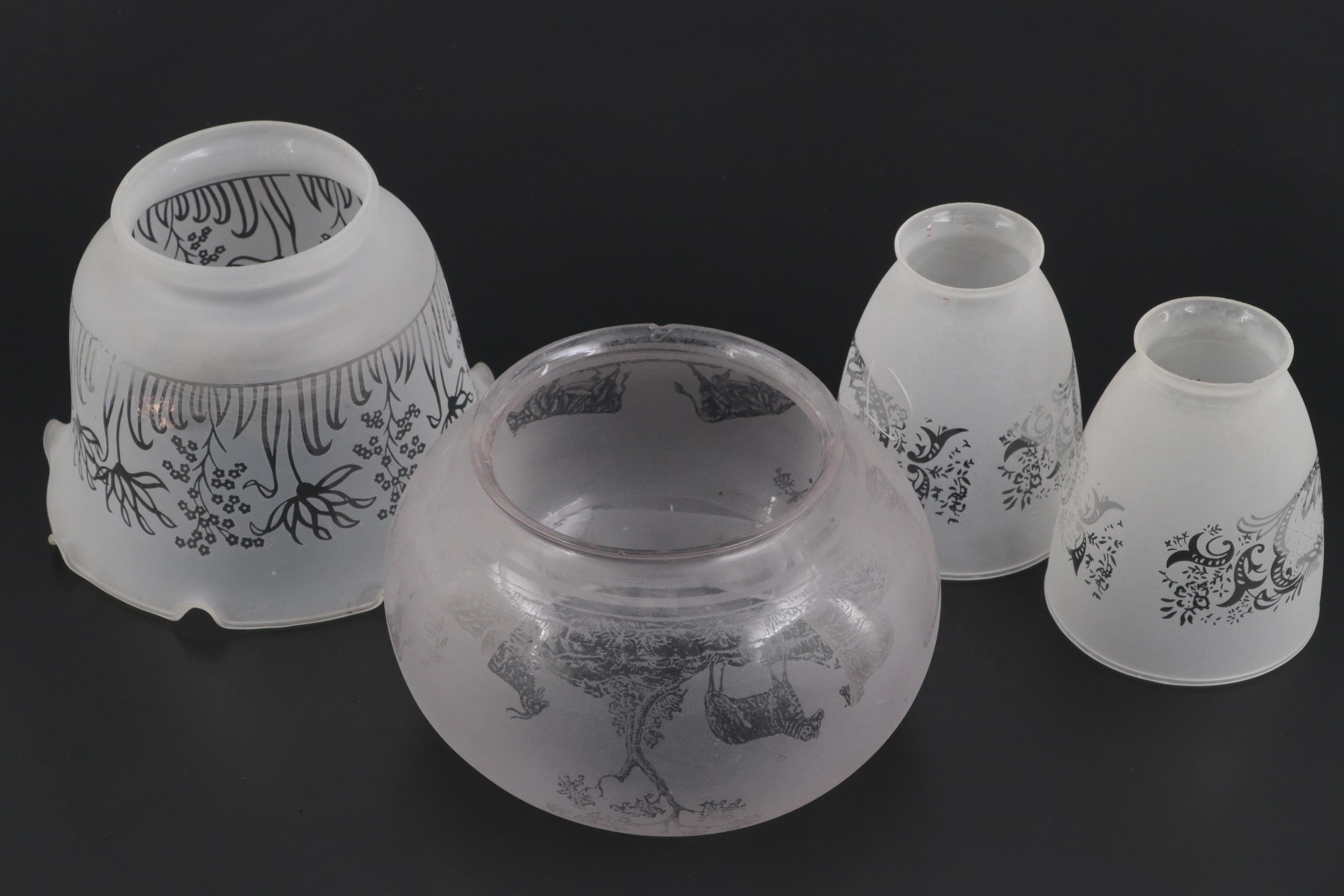 Frosted, Opaque and Clear Glass Fitted Shades and Globe Shades