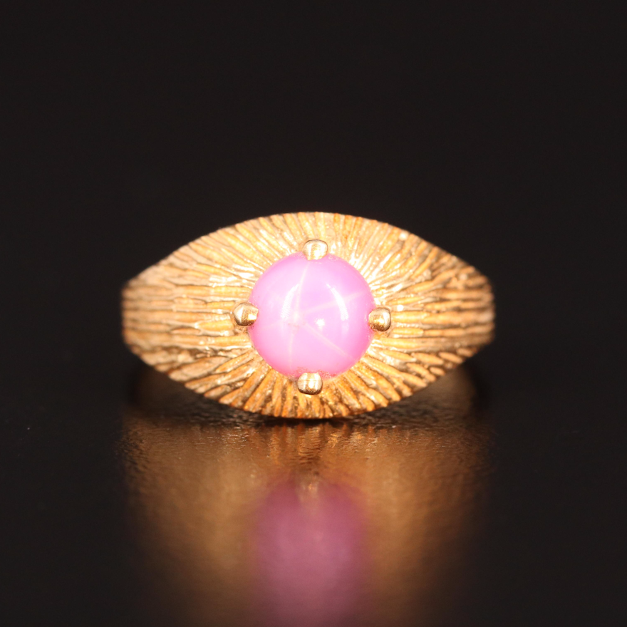 14K Star Sapphire Dome Ring
