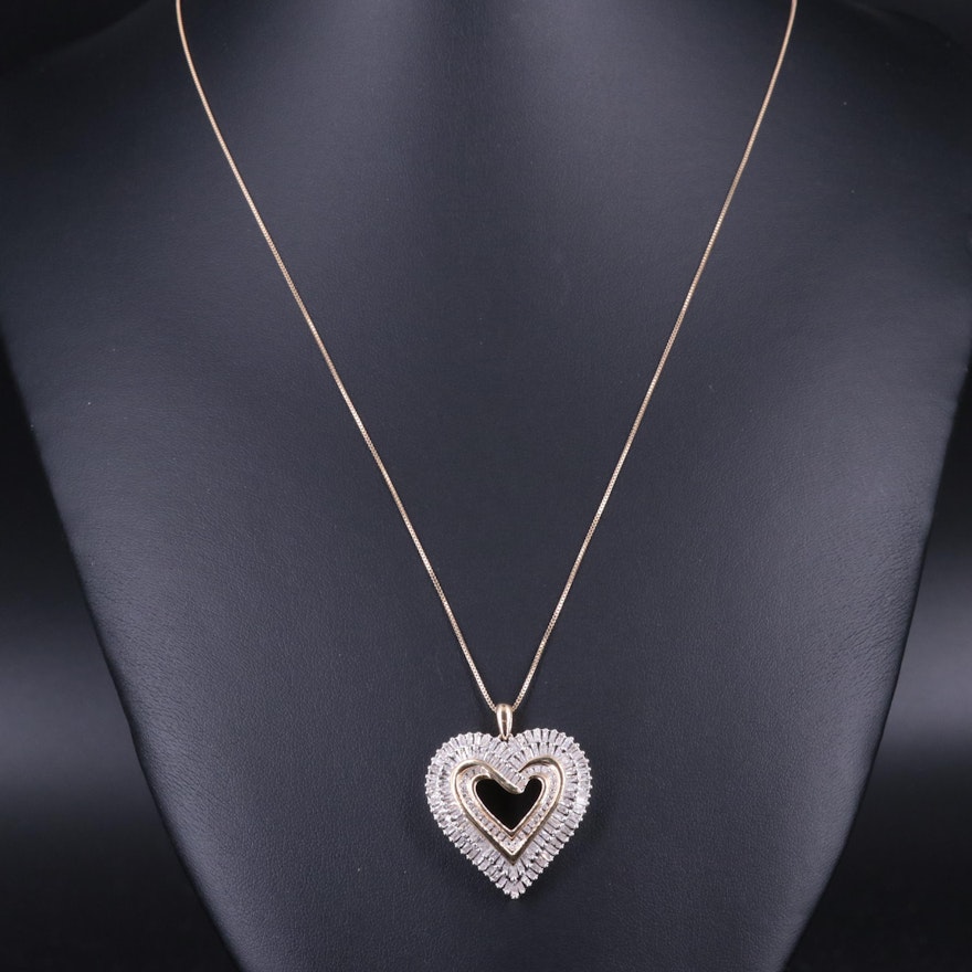 Sterling 1.02 CTW Diamond Heart Necklace
