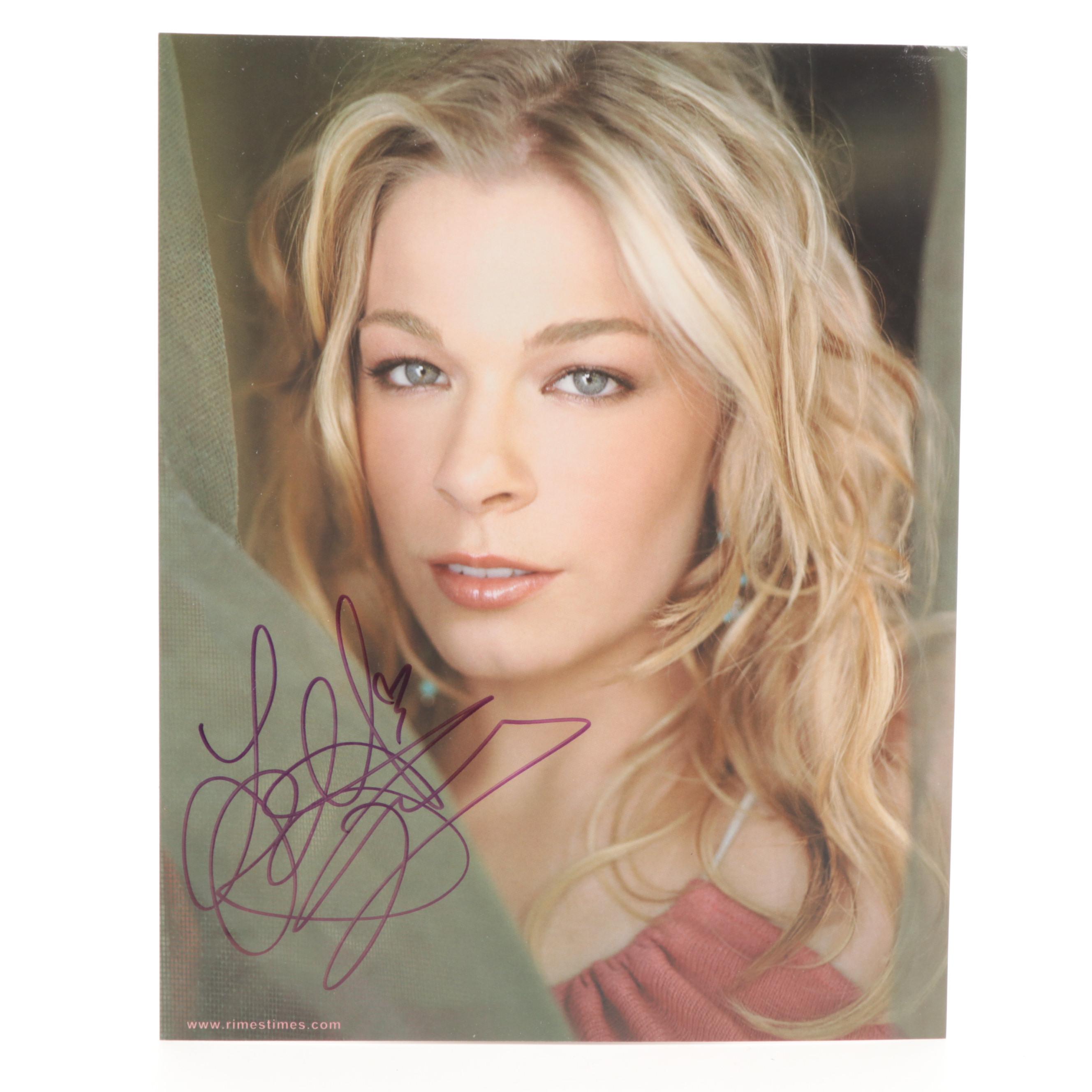 LeAnn Rimes Signed Giclée Print with Benefit Concert Programs, 2000s