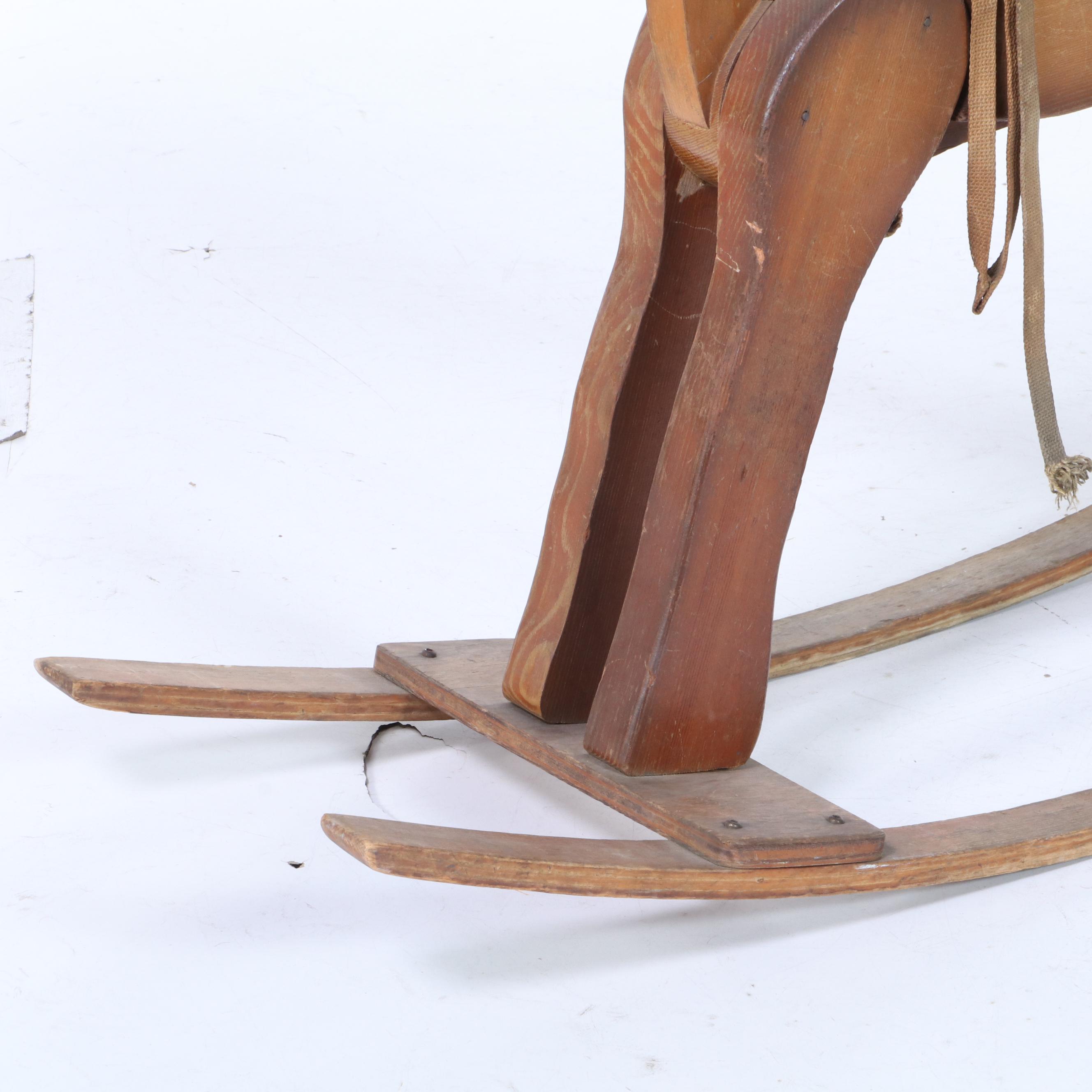 Handcrafted Wooden Hobby Horse, Mid-20th Century