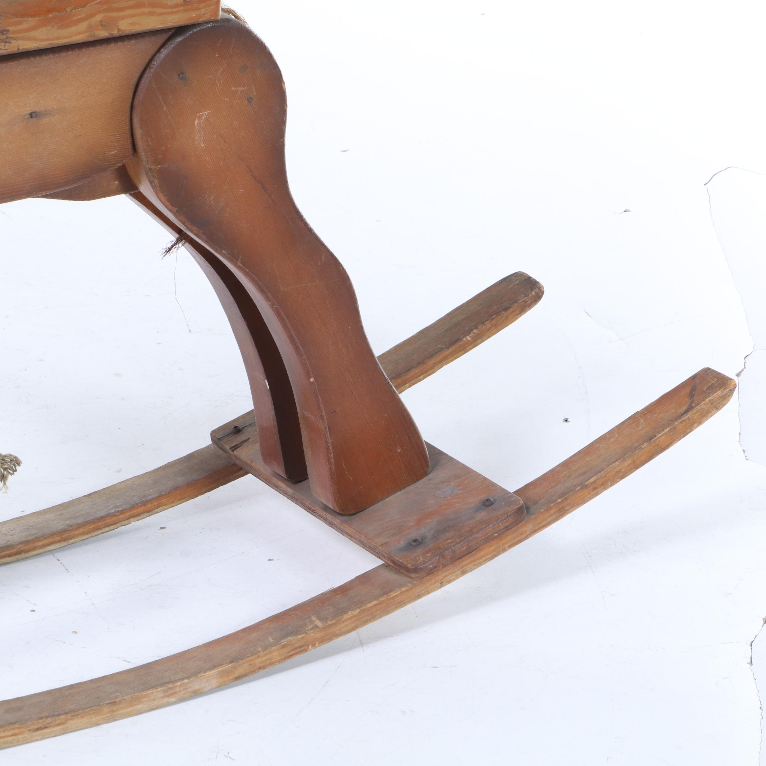 Handcrafted Wooden Hobby Horse, Mid-20th Century