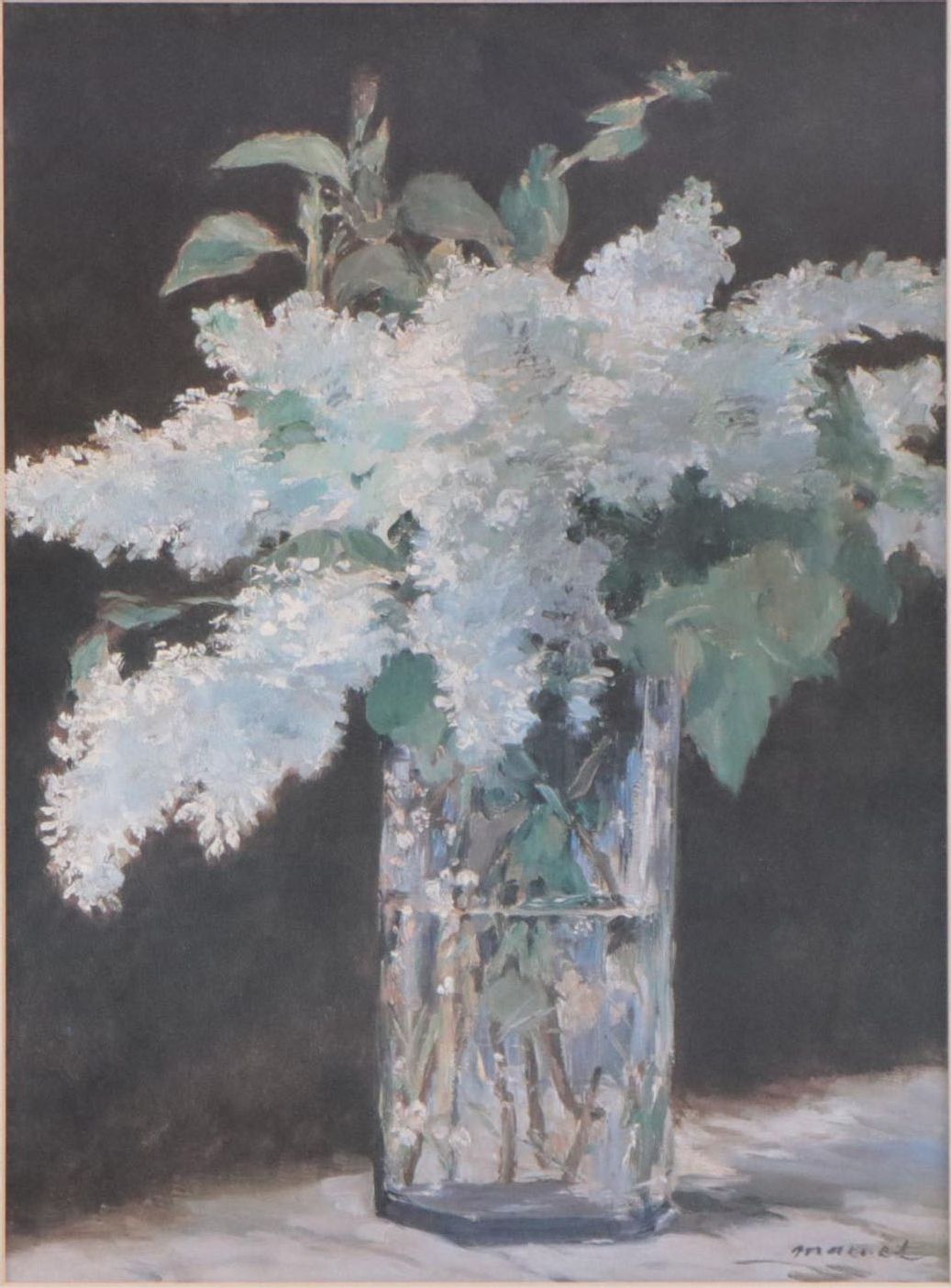 Still Life Offset Lithograph After Édouard Manet "White Lilacs in a Glass Vase"