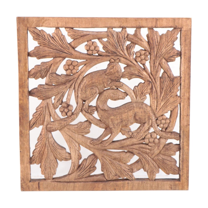 Carved Wood Panel After Tile From London Natural History Museum