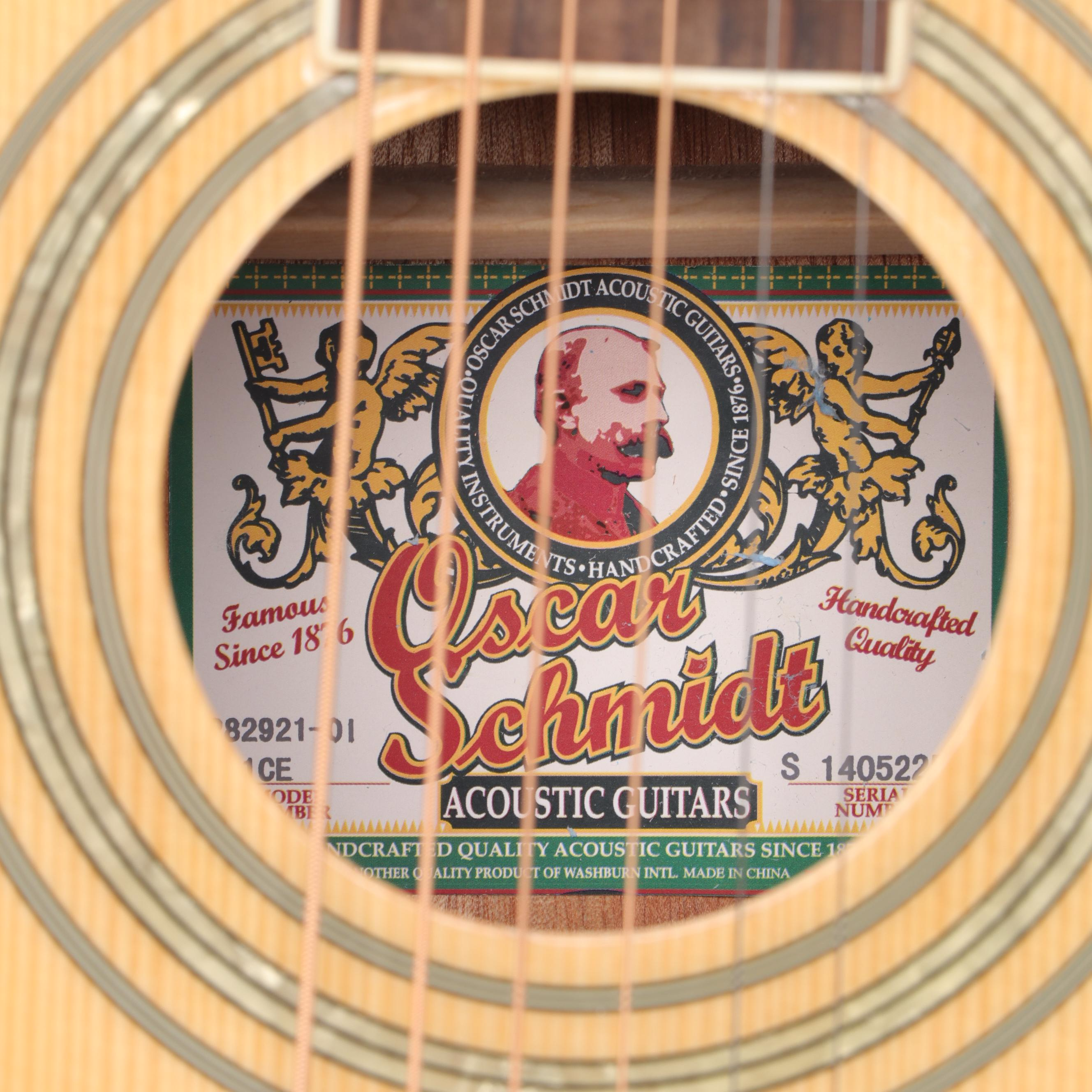 Oscar Schmidt by Washburn Six-String Acoustic-Electric Guitar