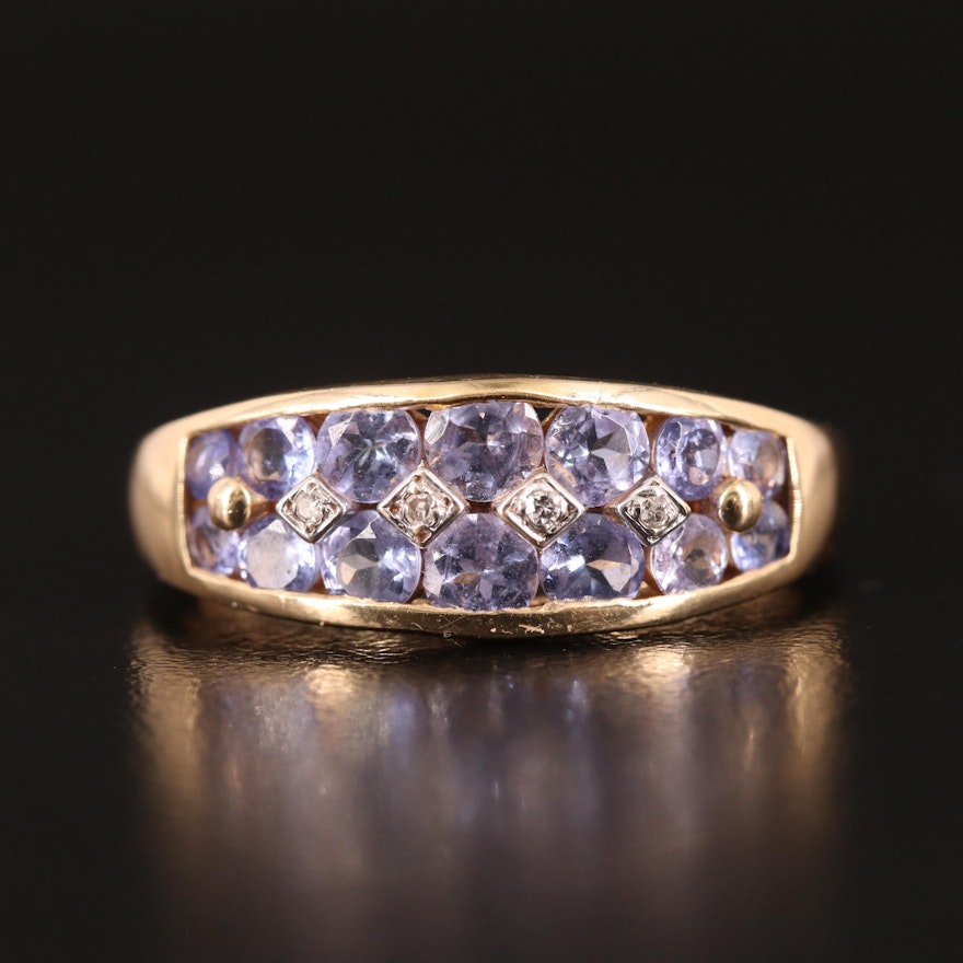 14K Tanzanite and Diamond Band