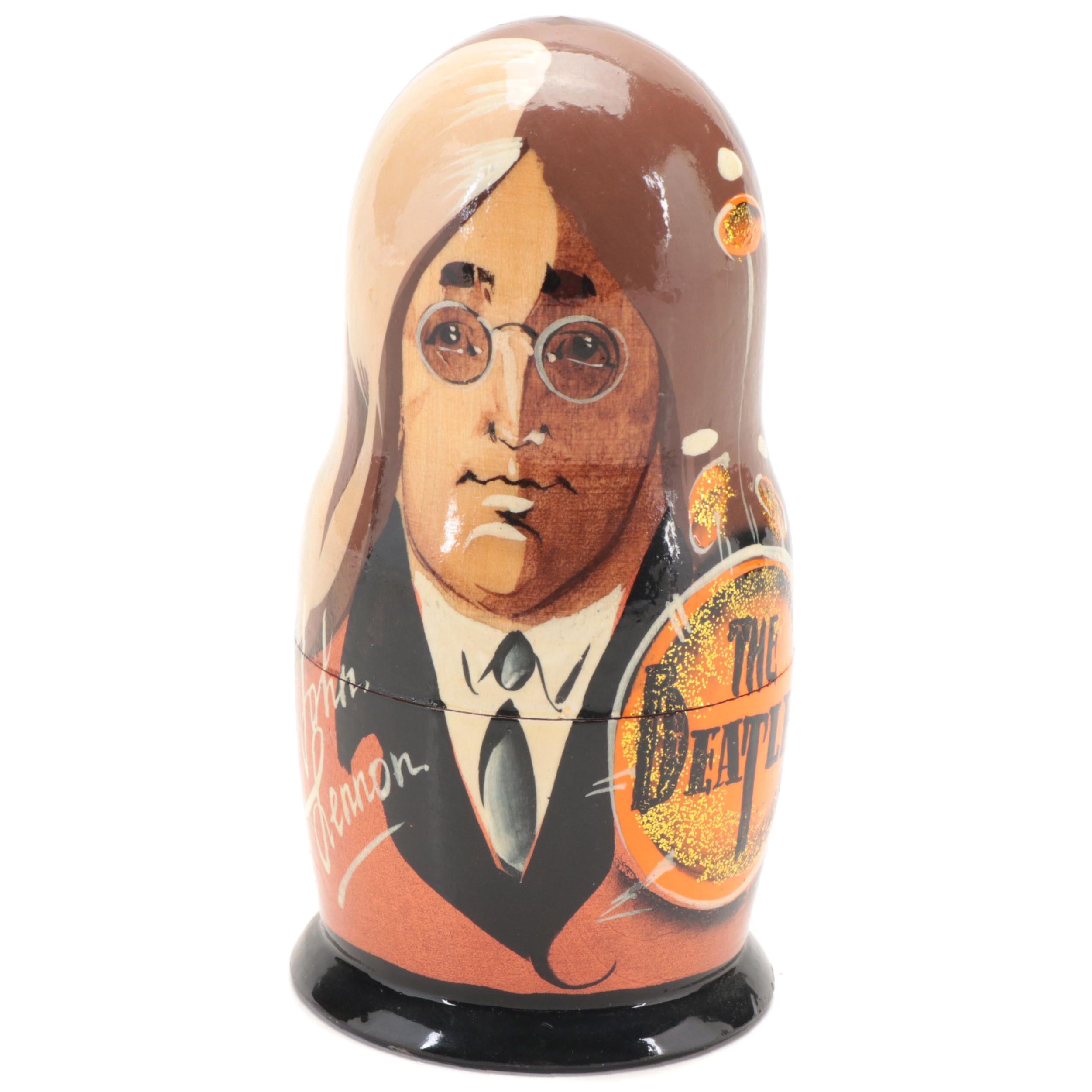 The Beatles Handmade Russian Nesting Dolls, Late 20th Century