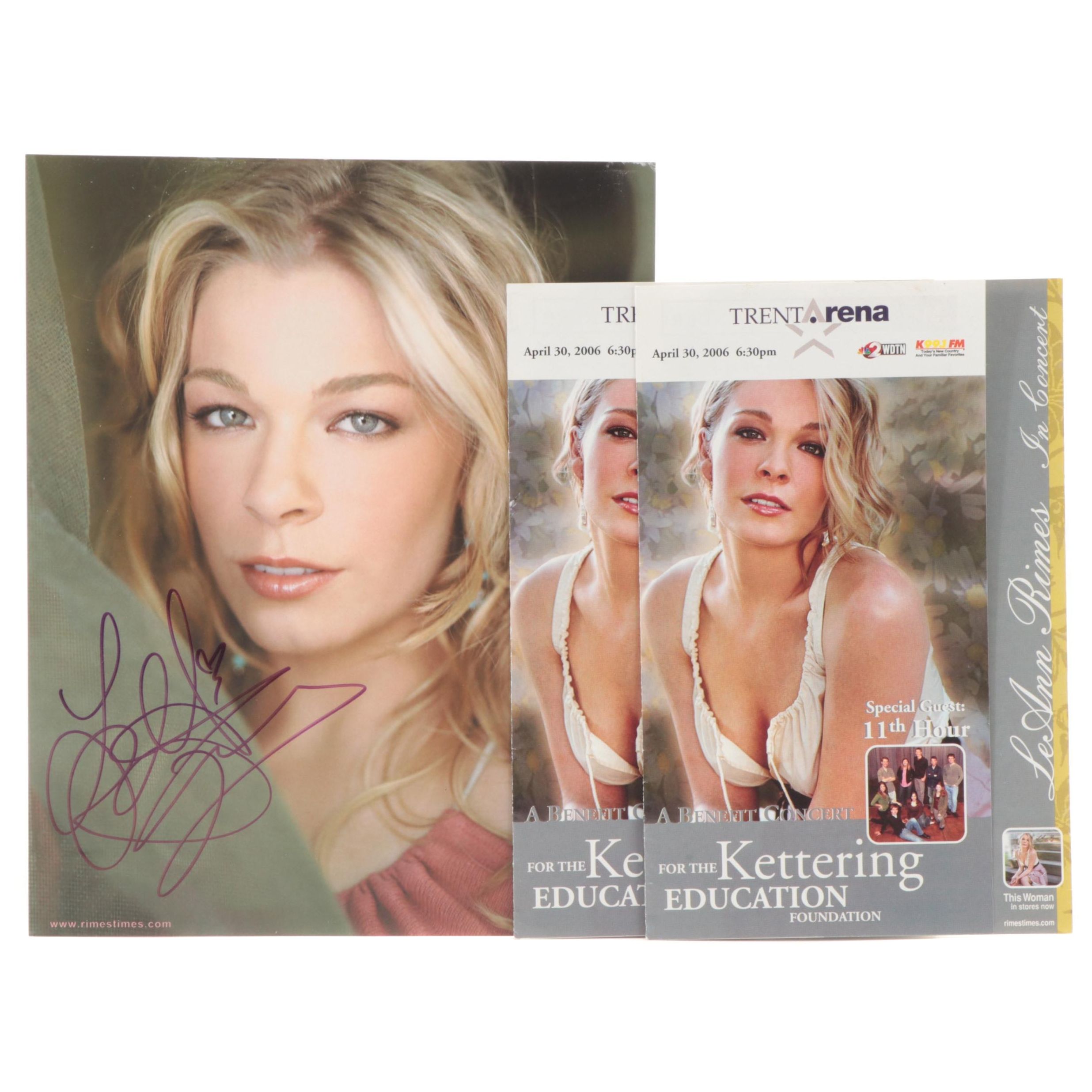 LeAnn Rimes Signed Giclée Print with Benefit Concert Programs, 2000s
