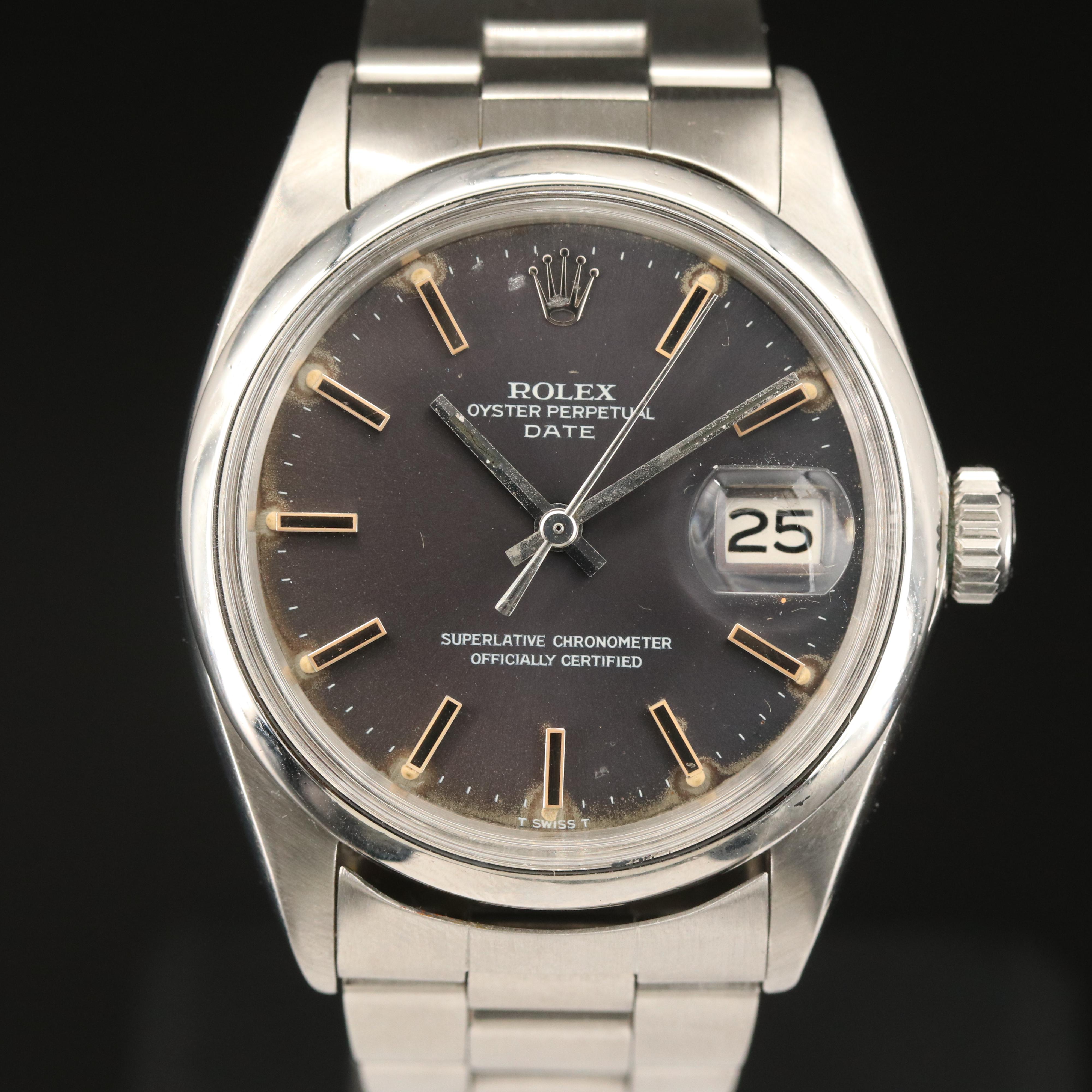 1971 Rolex Oyster Perpetual Date Stainless Steel Watch