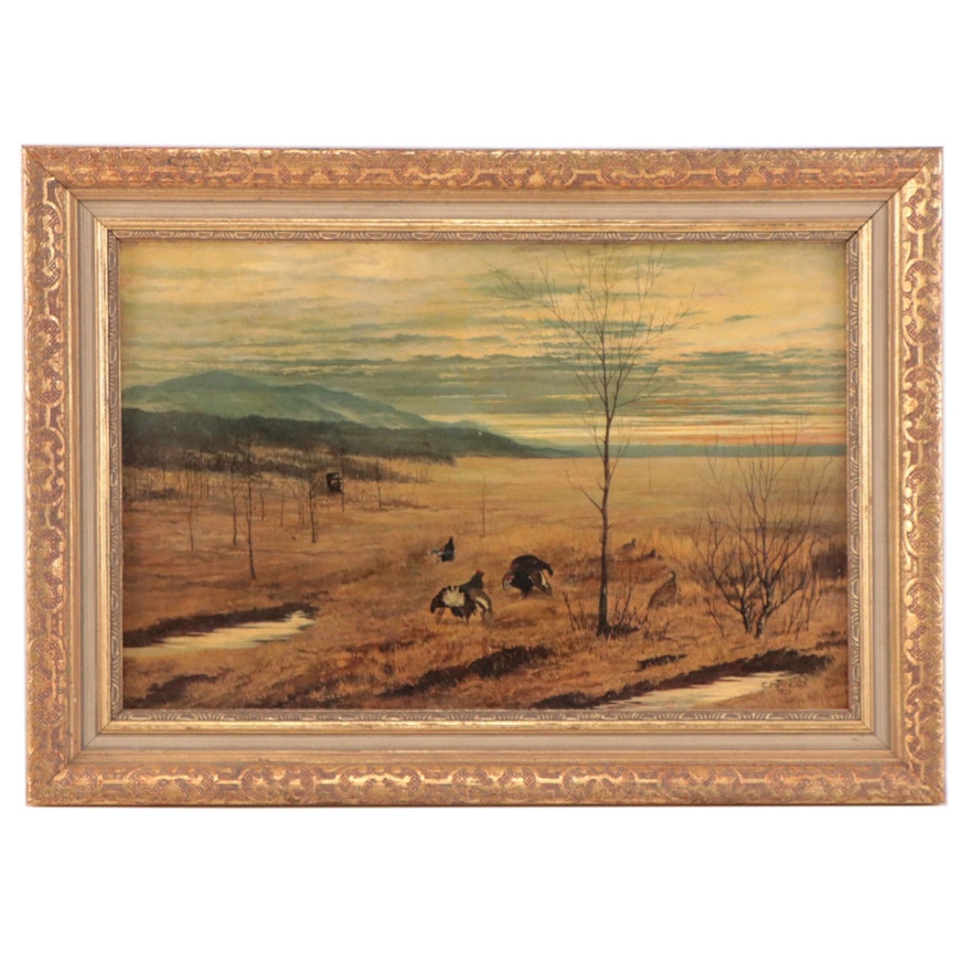 E. Arnold Oil Painting of Bucolic Landscape, 1920