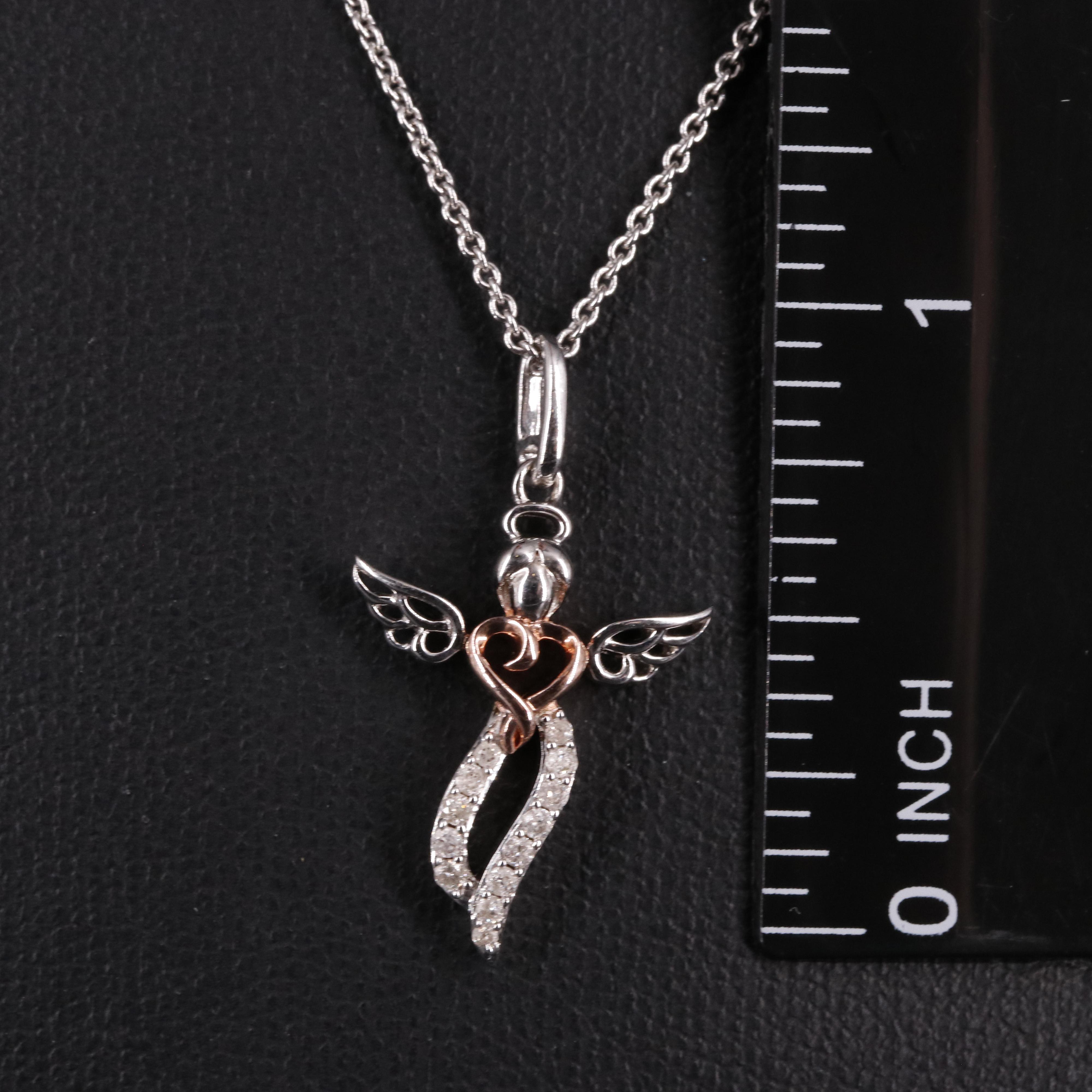 Sterling 0.11 CTW Diamond Pendant Necklace
