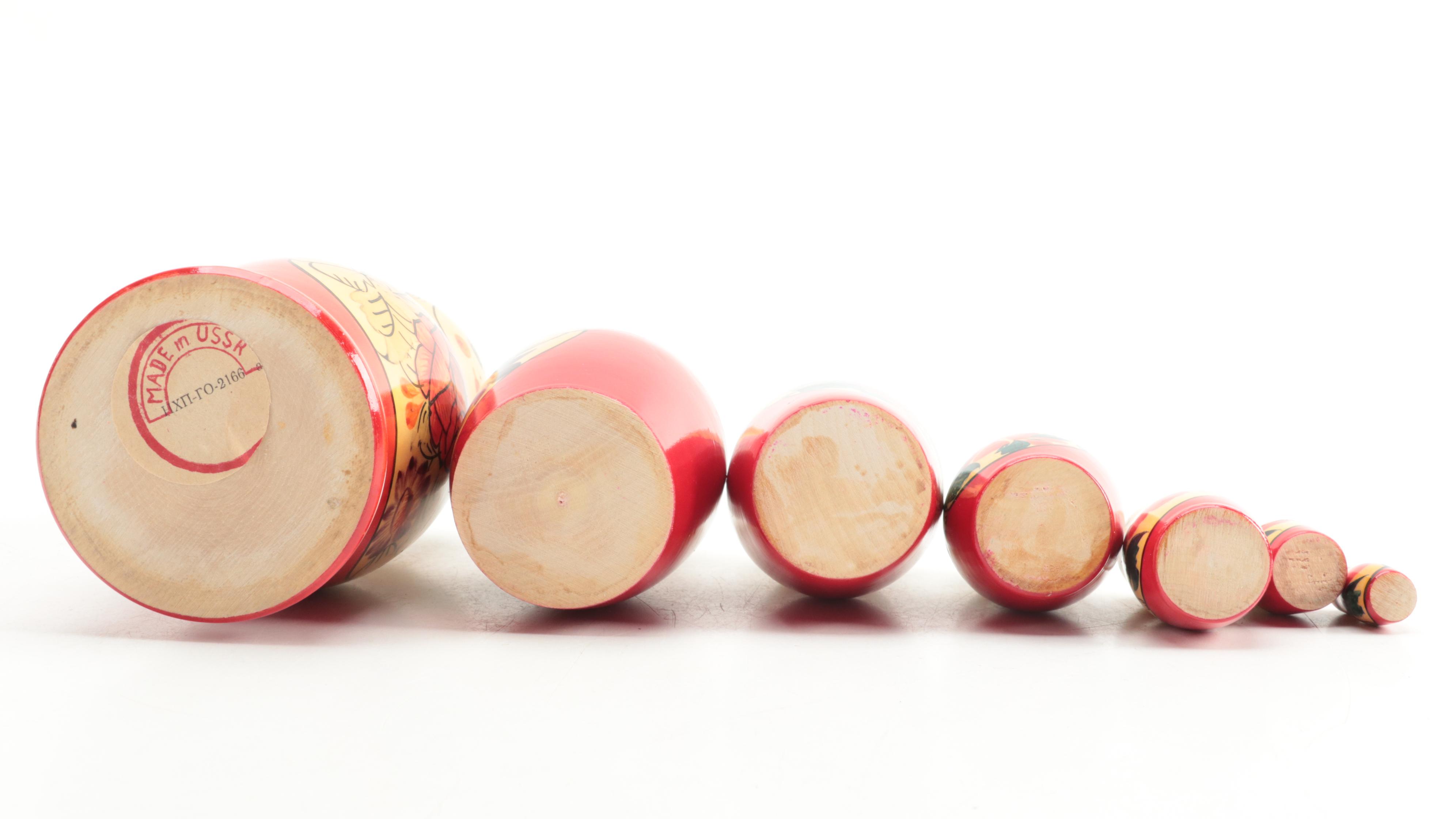 Russian Hand-Painted Wooden Matryoshka Doll Sets