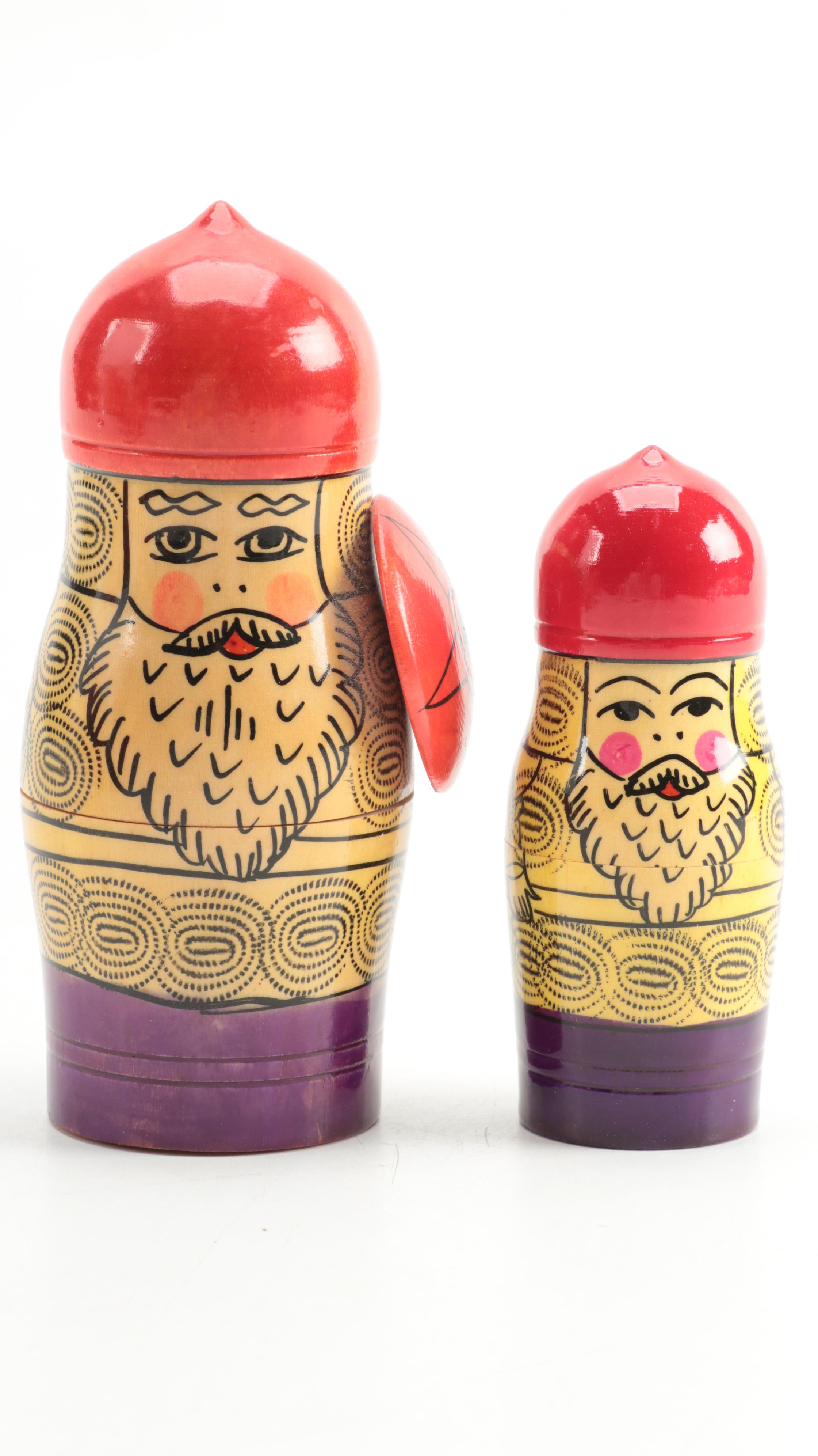 Russian Hand-Painted Wooden Matryoshka Doll Sets