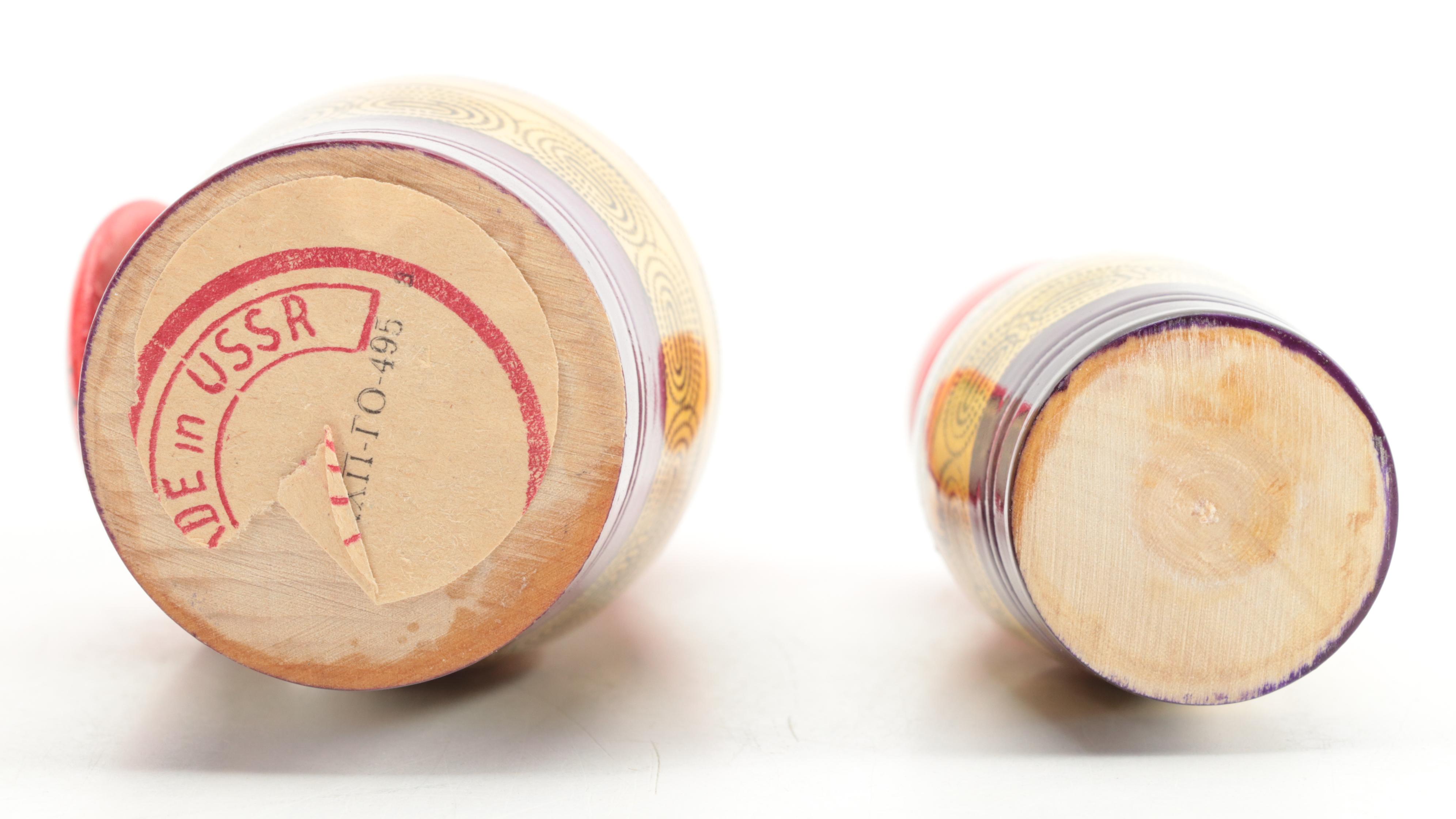 Russian Hand-Painted Wooden Matryoshka Doll Sets