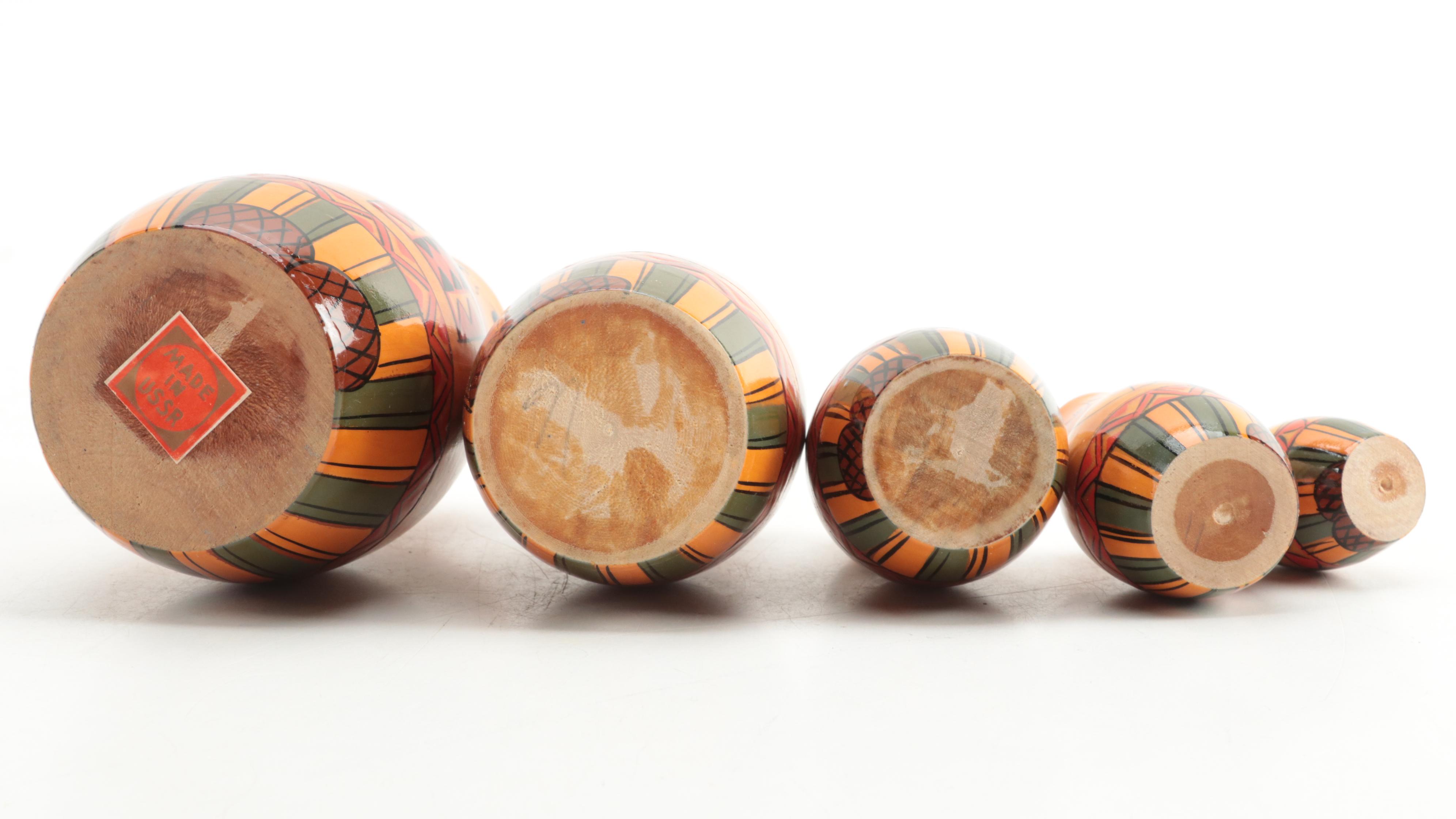 Russian Hand-Painted Wooden Matryoshka Doll Sets