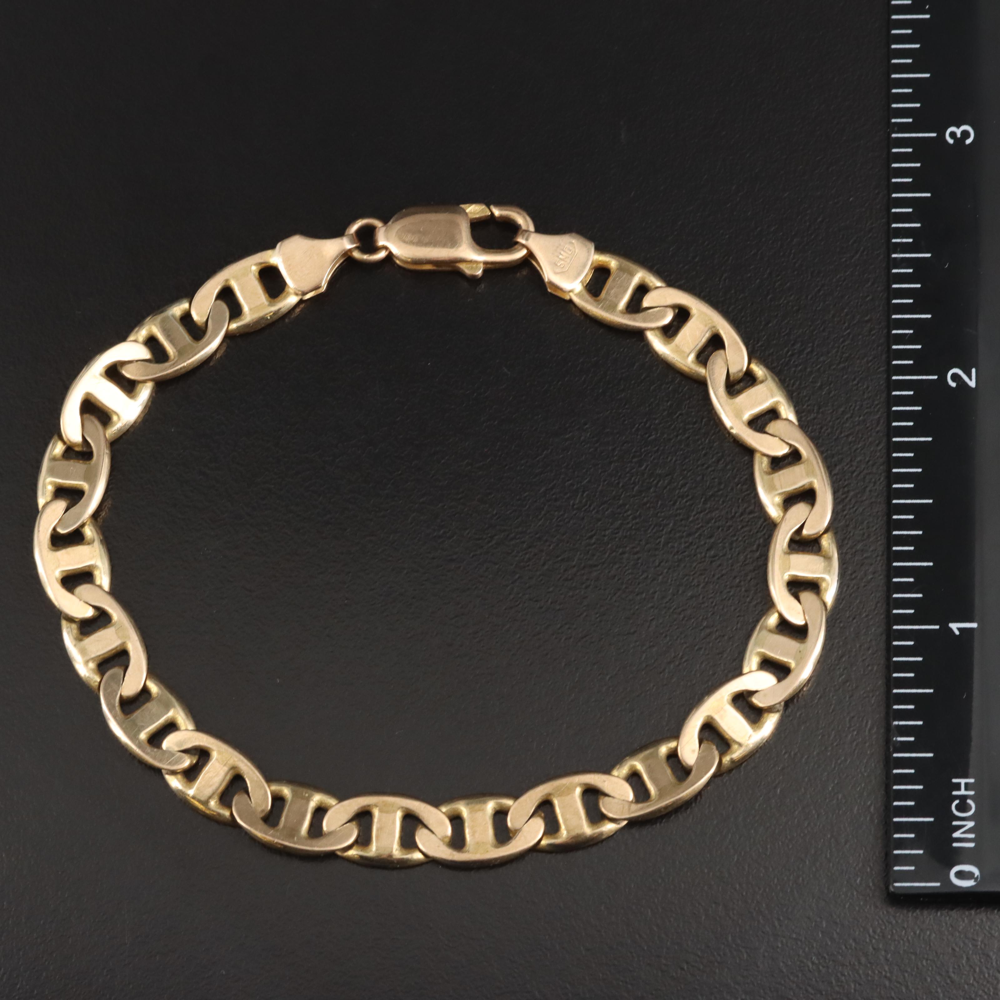 Italian 10K Anchor Link Bracelet