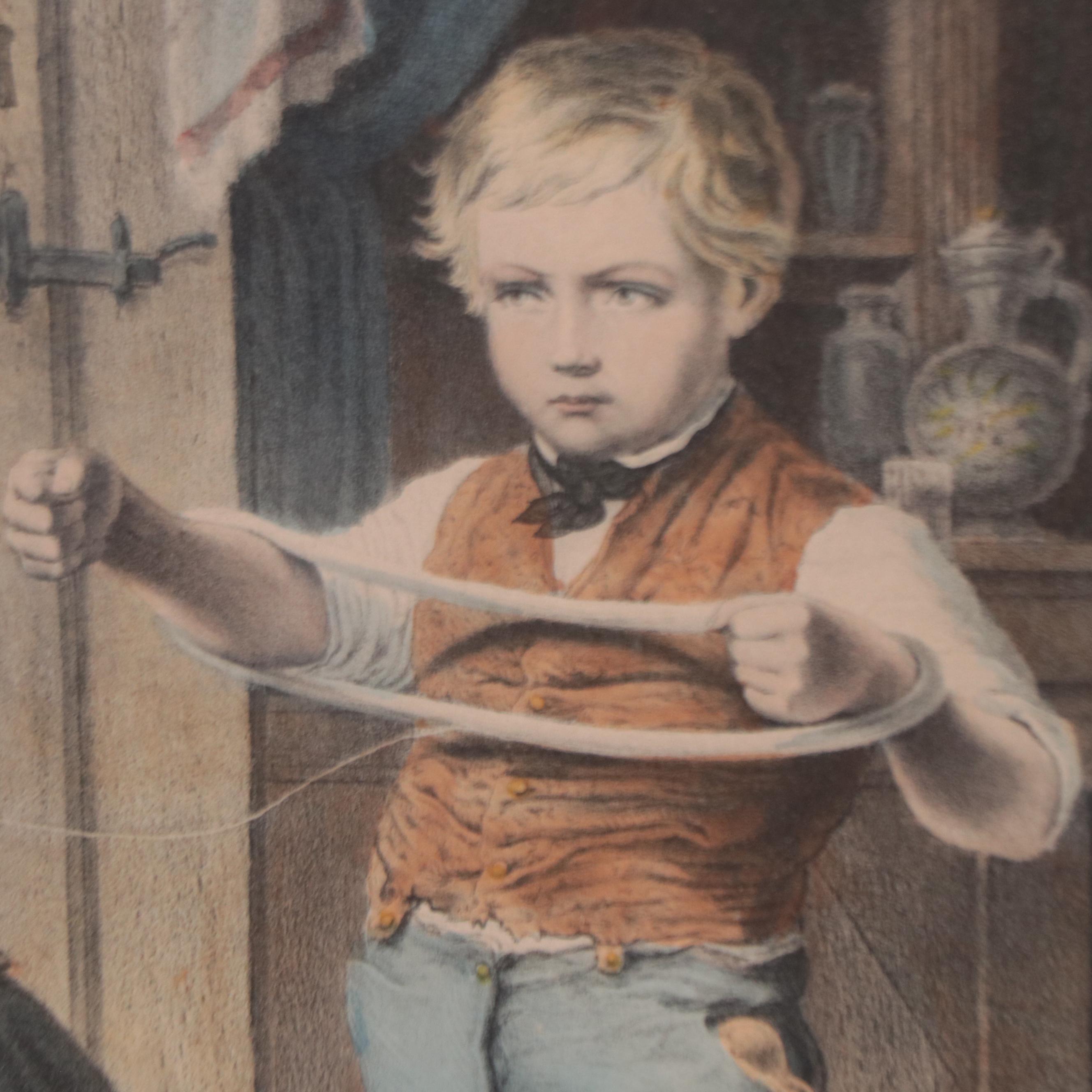 Currier & Ives Hand-Colored Lithograph "The Trial of Patience"