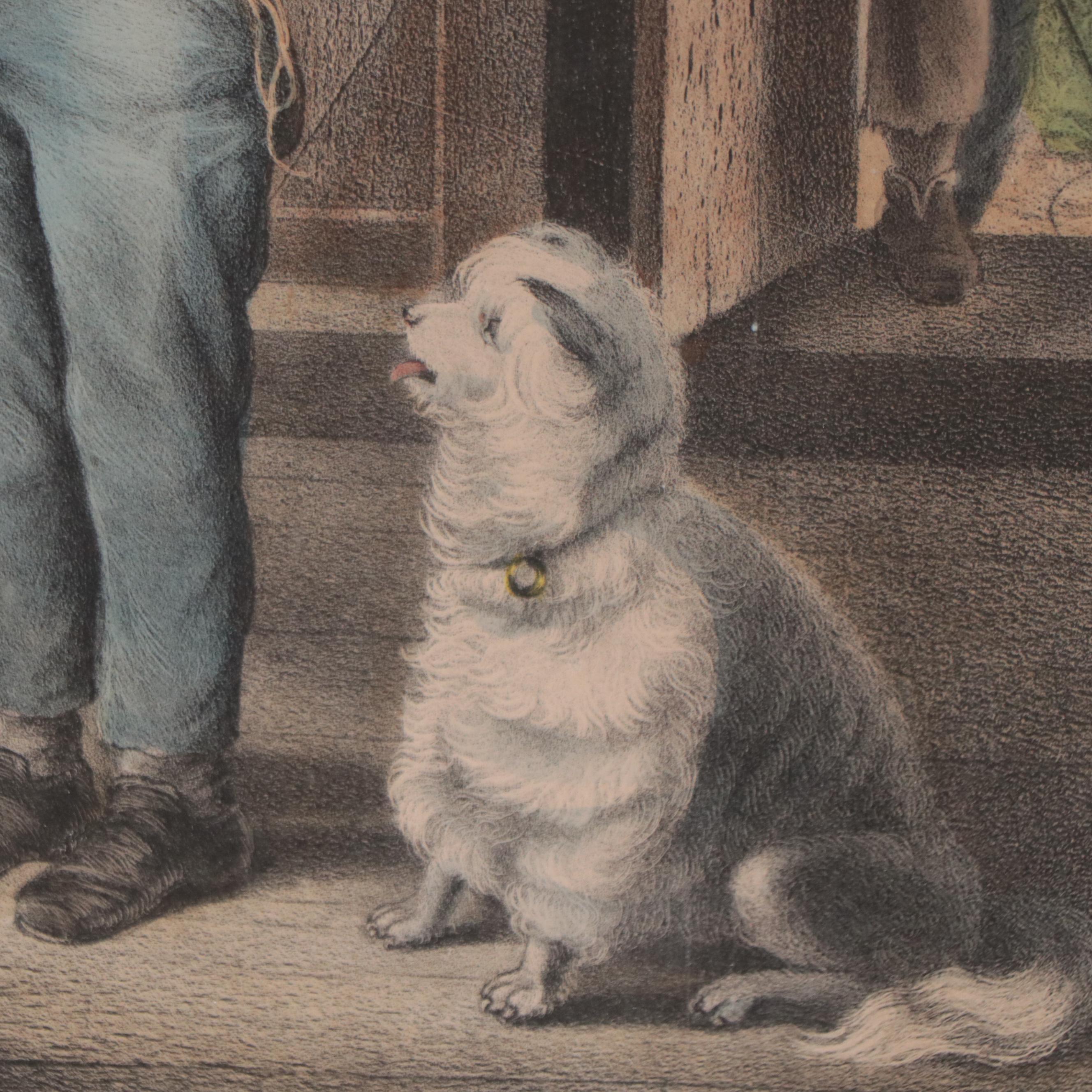 Currier & Ives Hand-Colored Lithograph "The Trial of Patience"