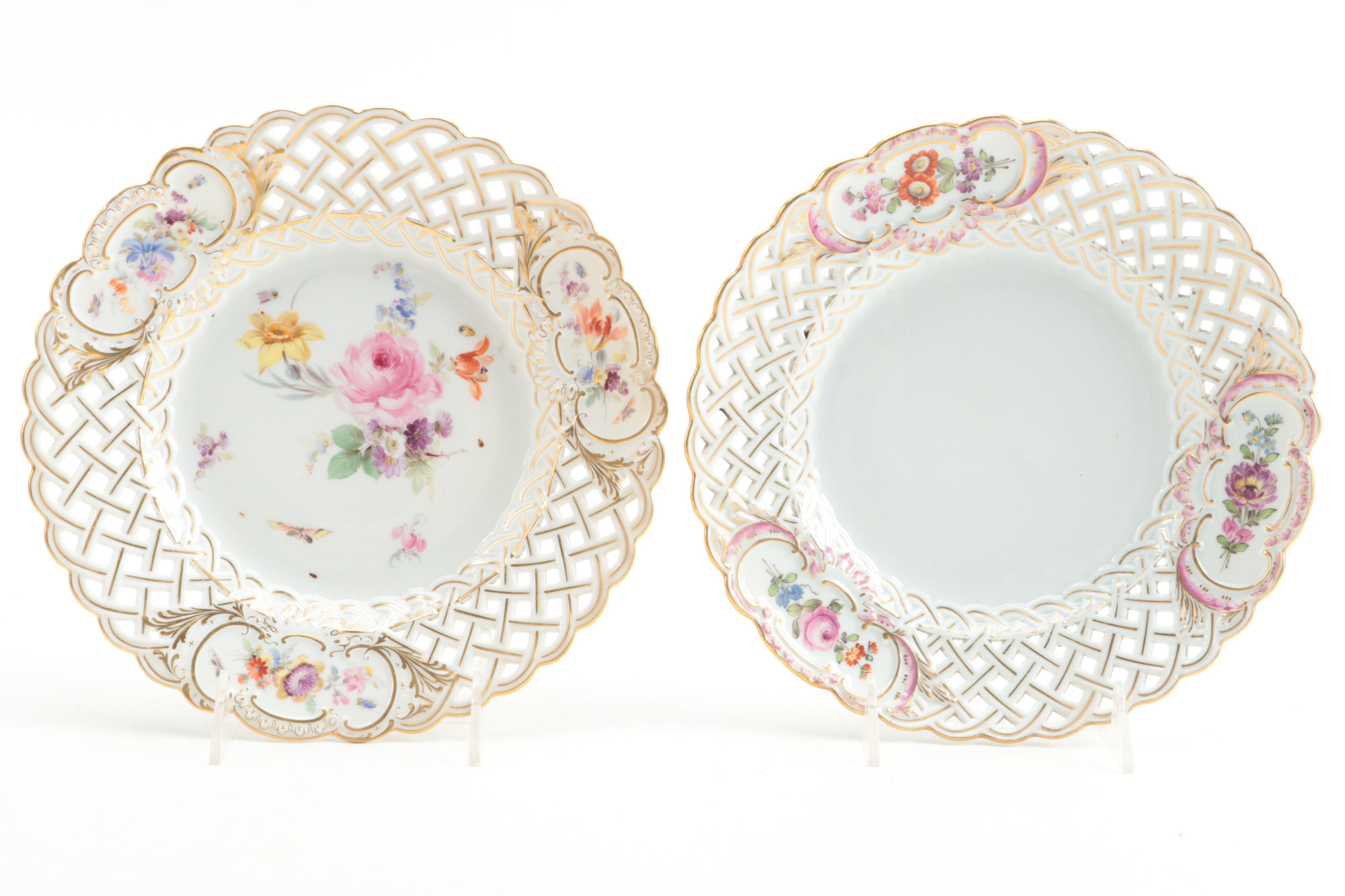 Meissen Rococo Style Reticulated Porcelain Dinner Plates | EBTH