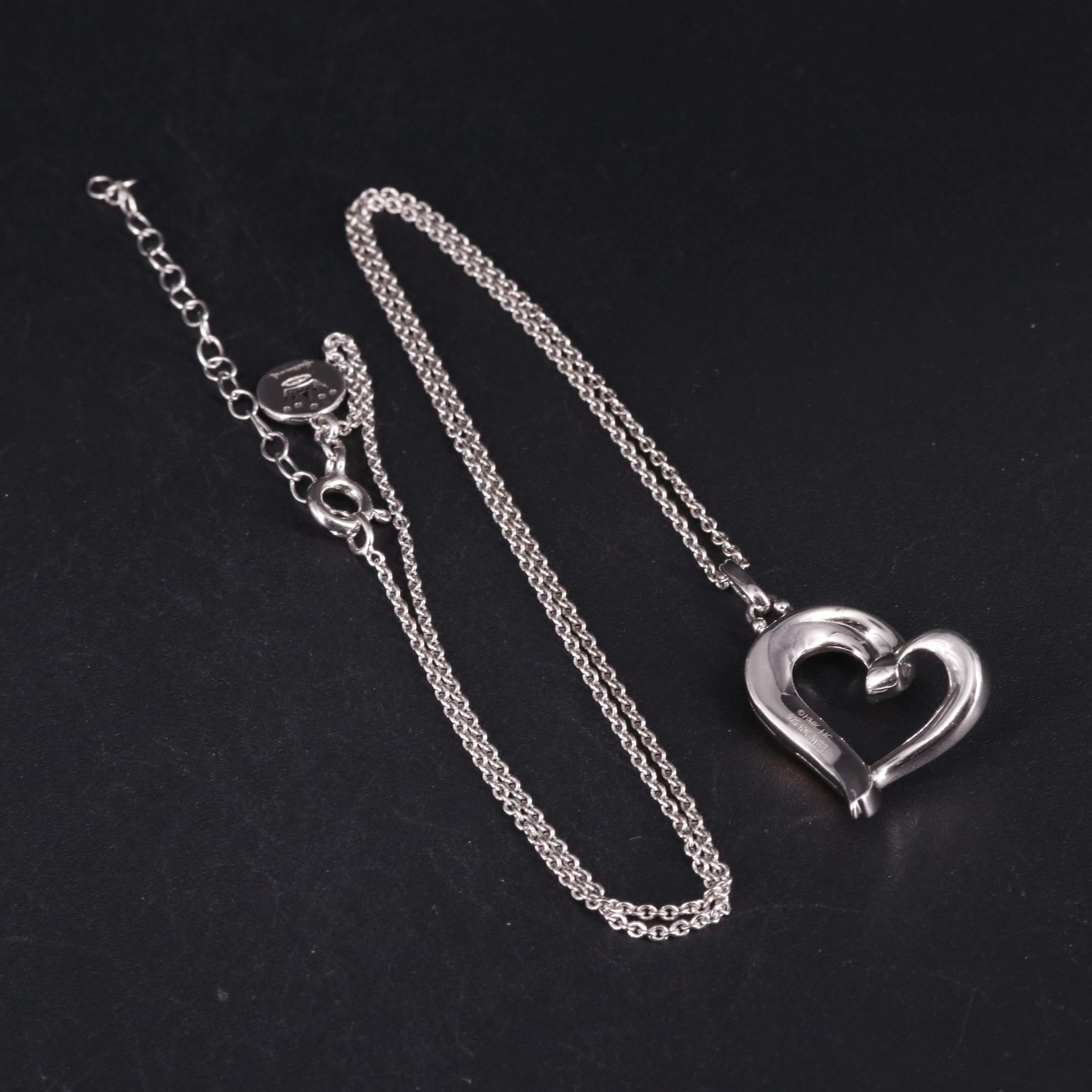Sterling 0.11 CTW Diamond Heart Necklace