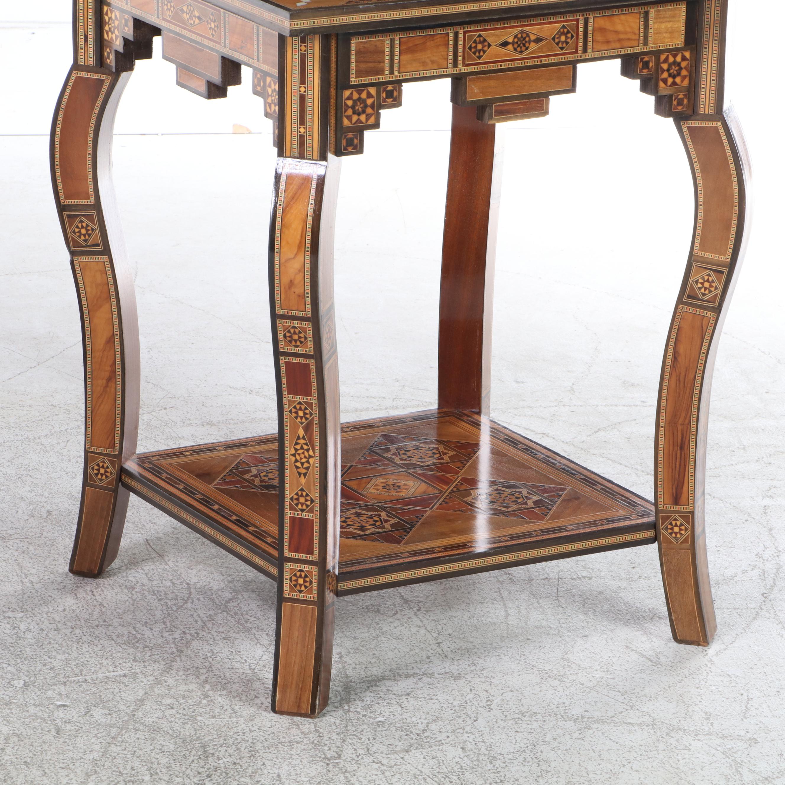 Pair of Syrian Inlaid End Tables, Made for Wunderley Furniture