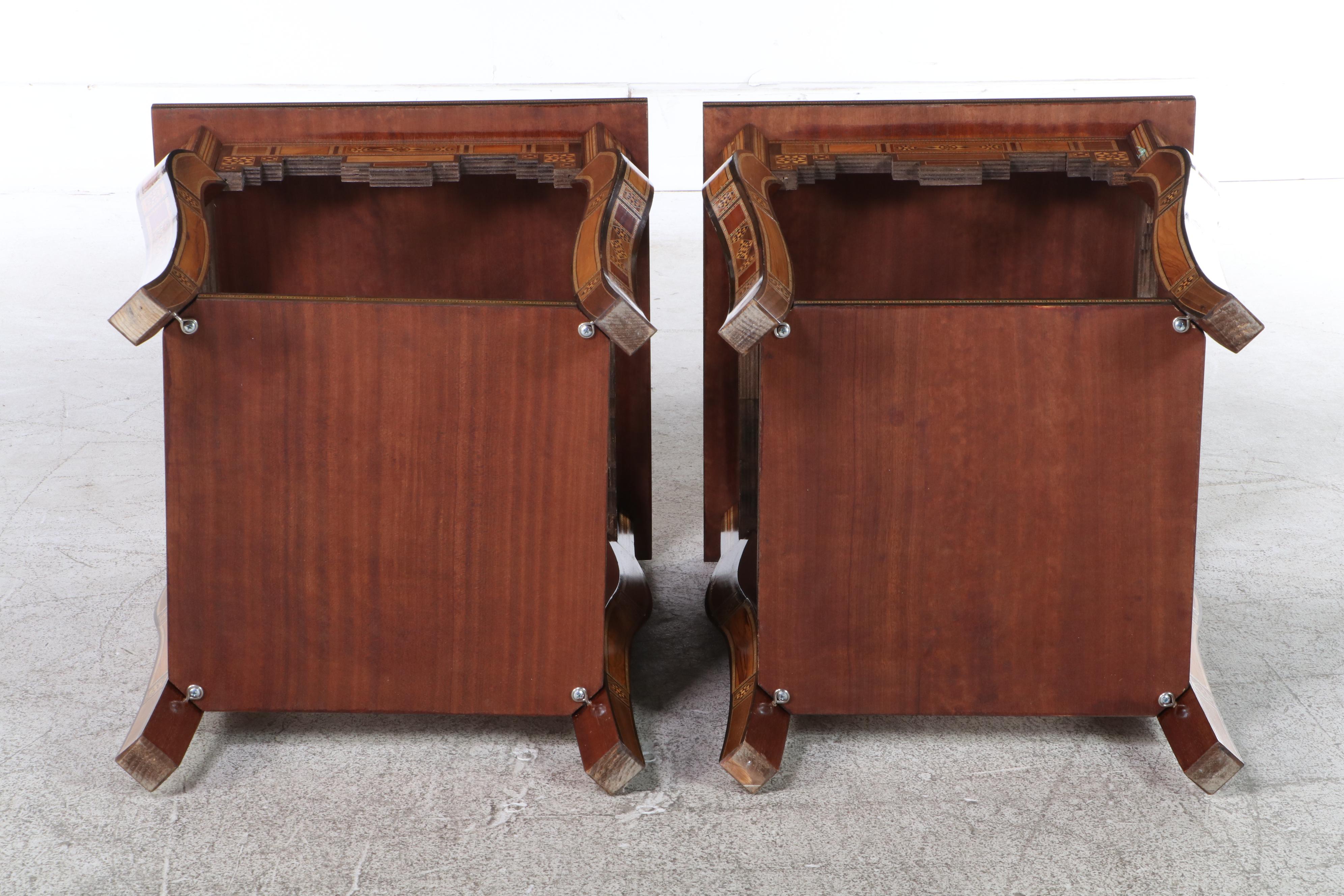 Pair of Syrian Inlaid End Tables, Made for Wunderley Furniture