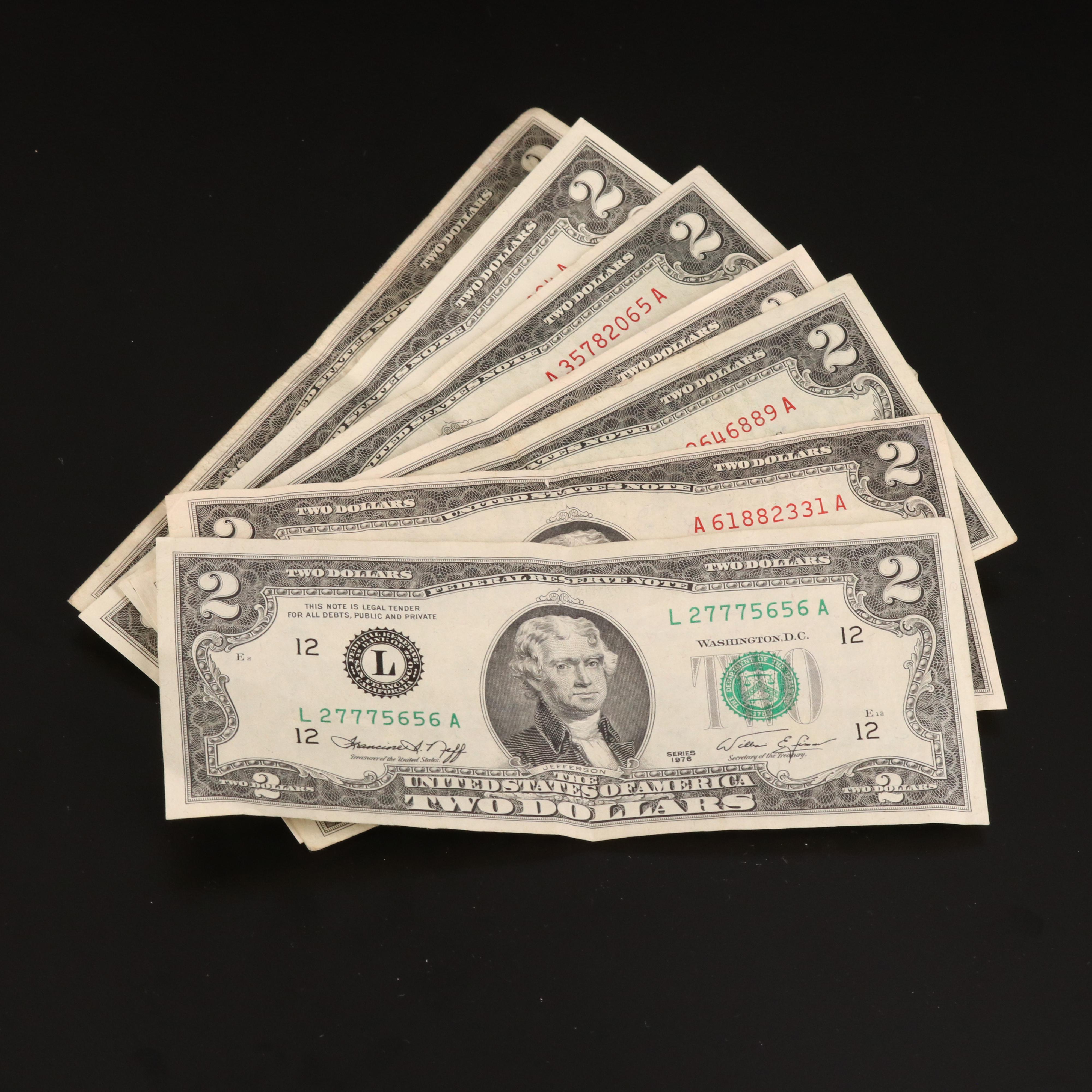 Eighteen Various U.S. Currency Notes Including an 1899 Black Eagle