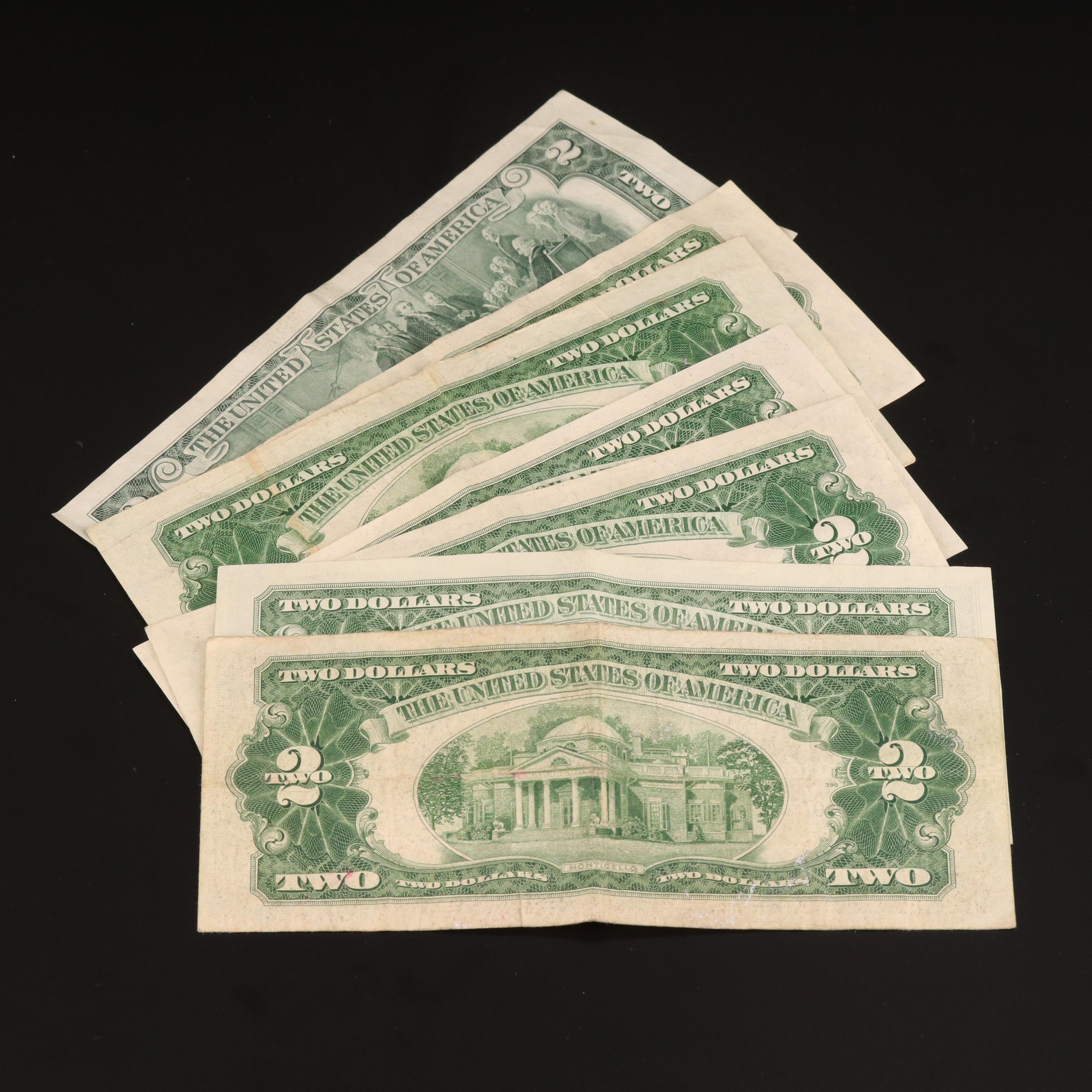 Eighteen Various U.S. Currency Notes Including an 1899 Black Eagle